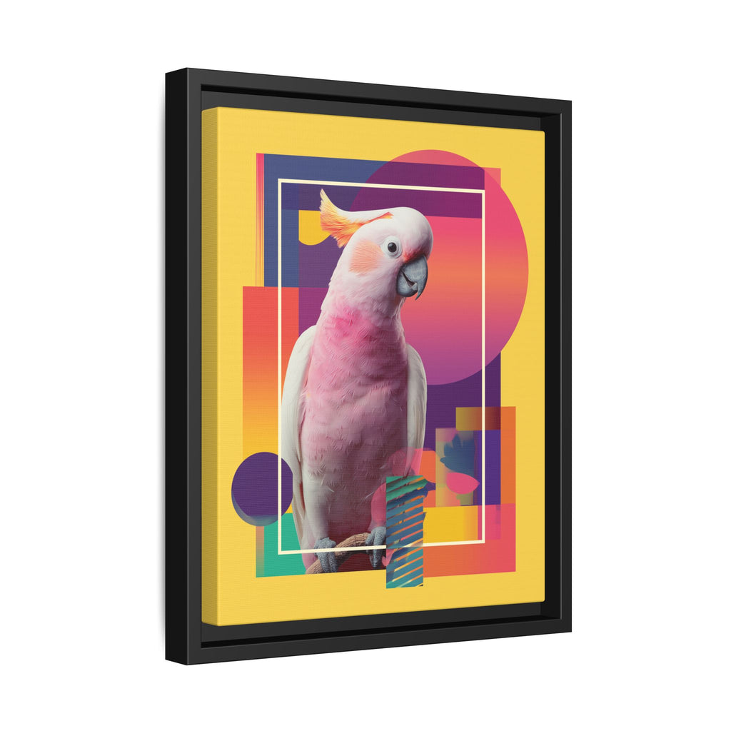 Framed Print, Cockatoo Abstract Geometric Wall Art, Matte Canvas, Colorful Bird Poster, Modern Home Decor, Tropical Animal Painting, Unique