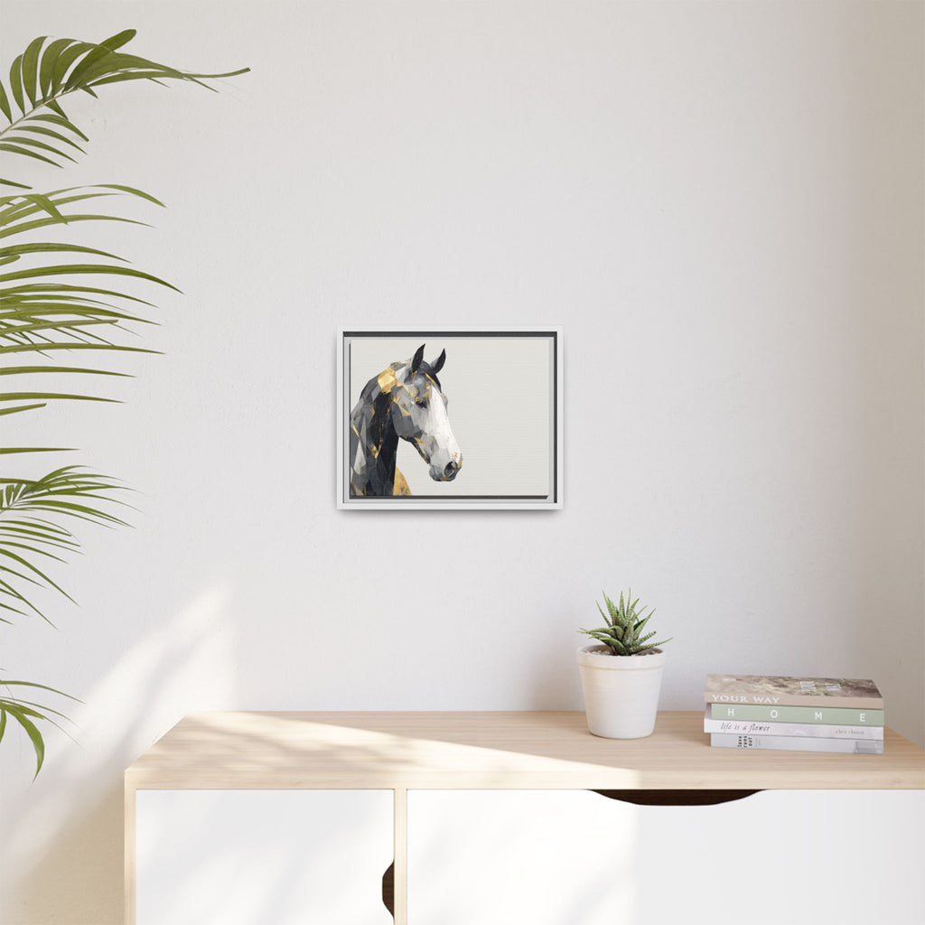 Geometric Stallion: Cubist Equine Art, Modern Metallic Polygonal Design   |  Personalized & Custom Orders Available