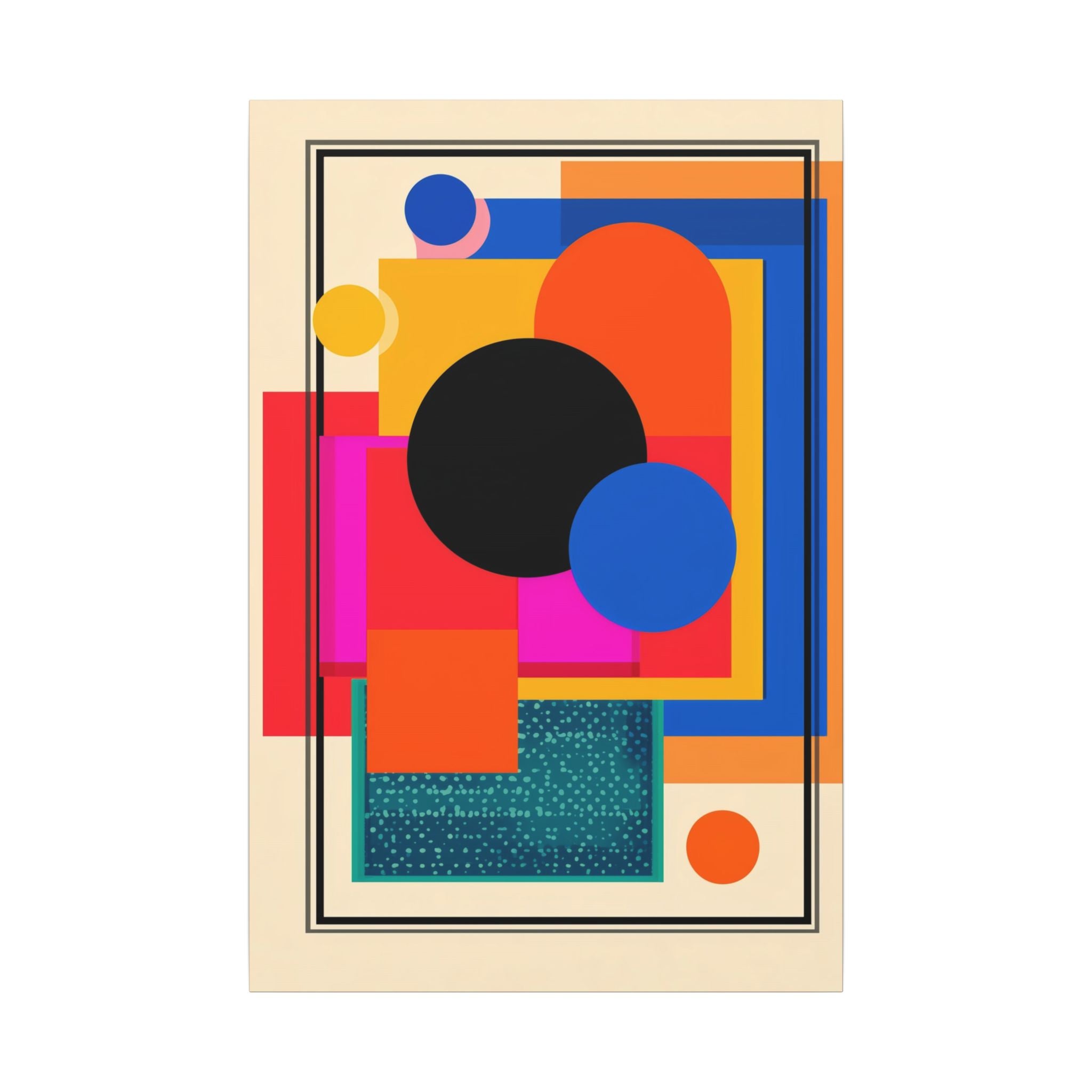 Geometric Convergence: Mid-Century Modern Abstract, Constructivist Color Blocks, Dynamic Geometric Design   |   Custom Orders Accepted