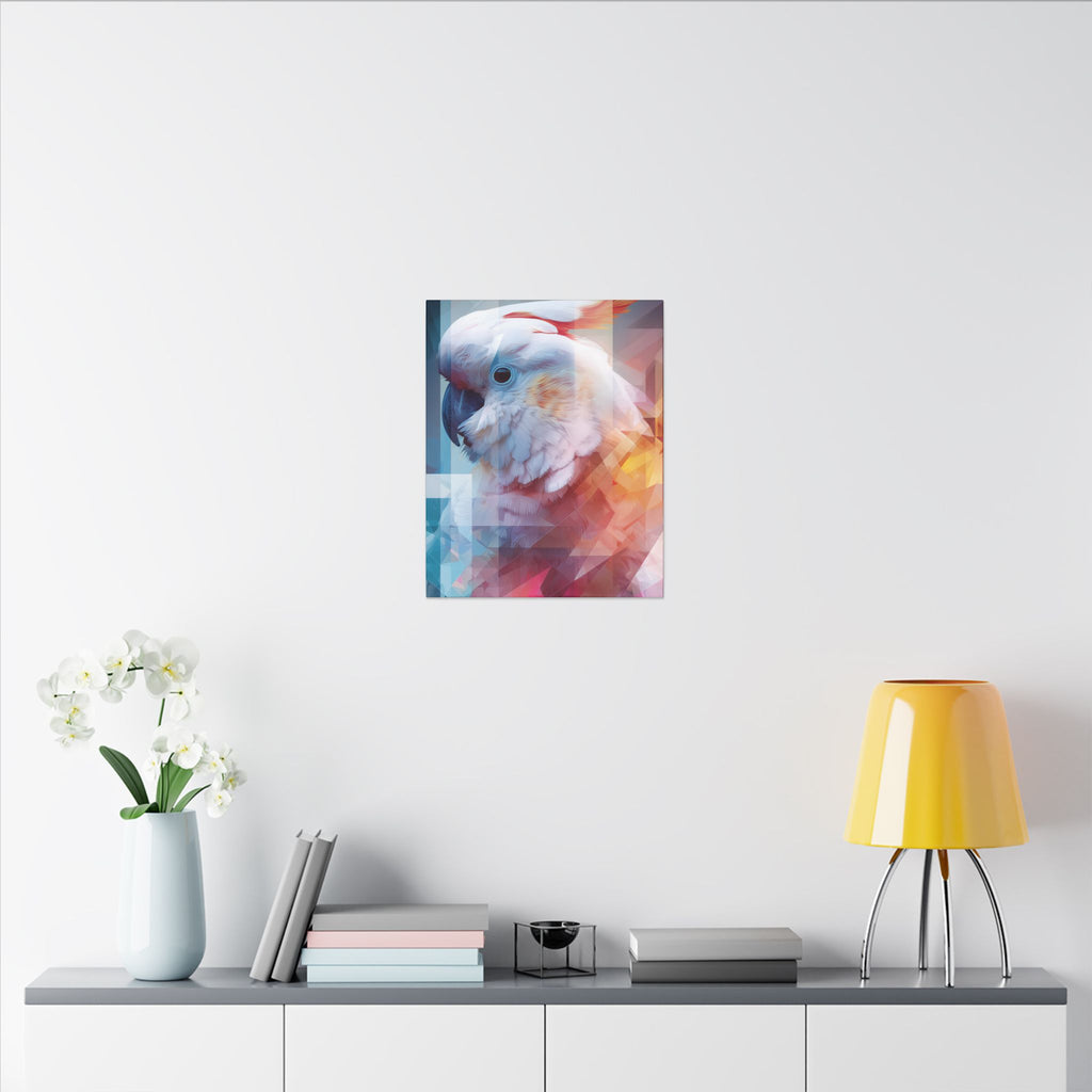Geometric Cockatoo: Prismatic Wildlife Portrait, Low-Poly Digital Art   |    Custom Orders Available