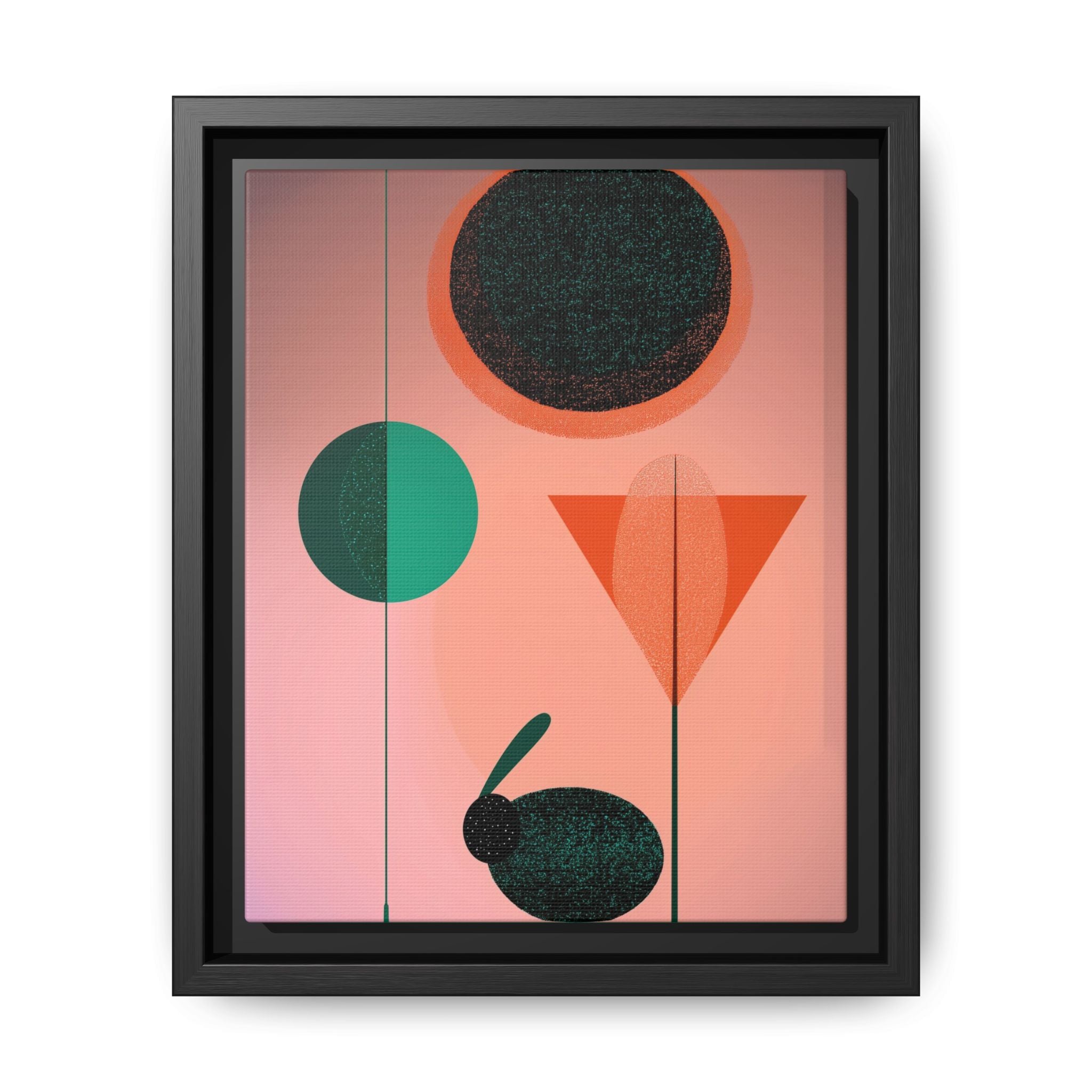 Geometric Harmony: Abstract Minimalist Composition, Organic Shapes and Color Play, Geometric Design with Teal and Orange Palette   |
