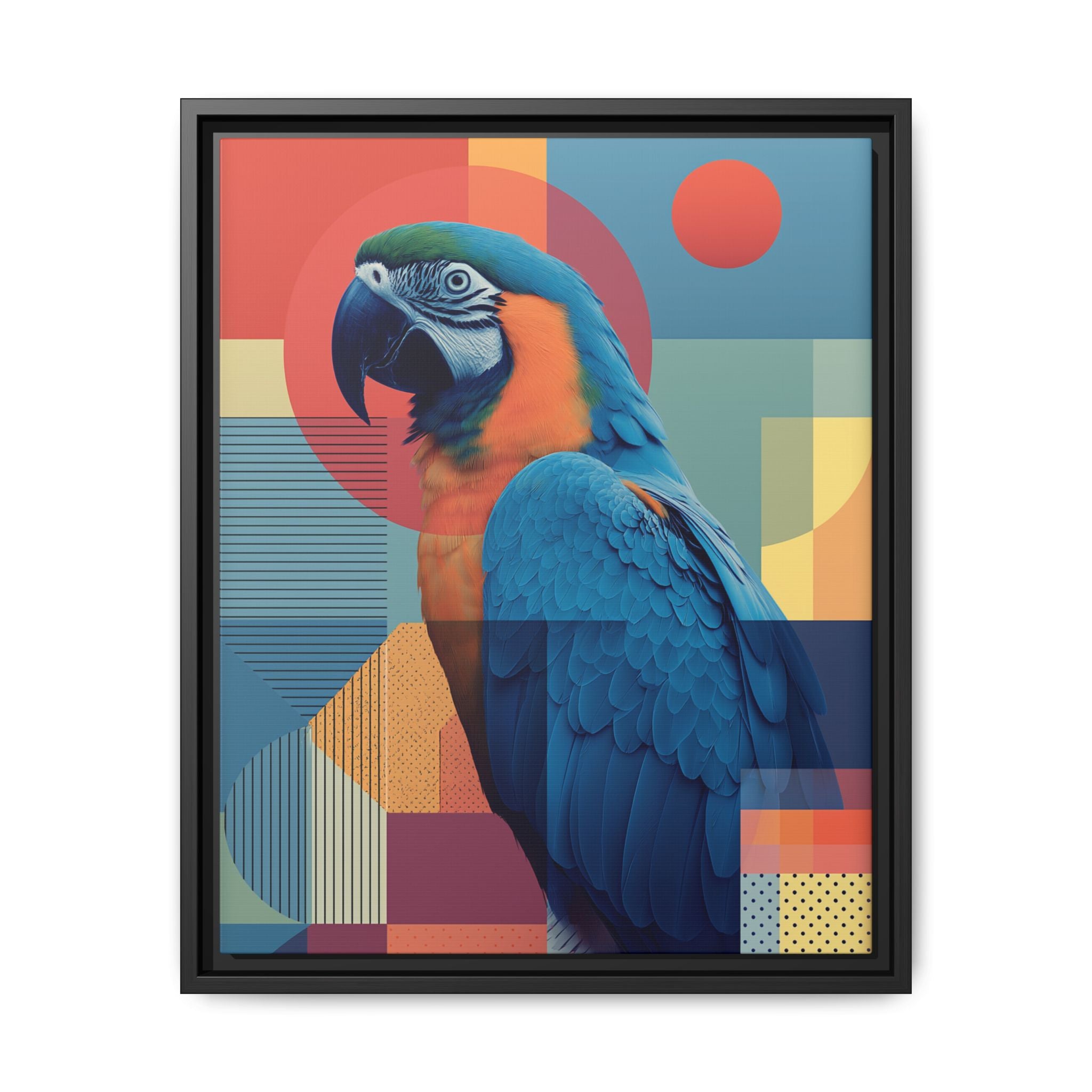 Geometric Macaw: Prismatic Wildlife Fusion, Modern Abstract Composition   |    Custom Orders Available