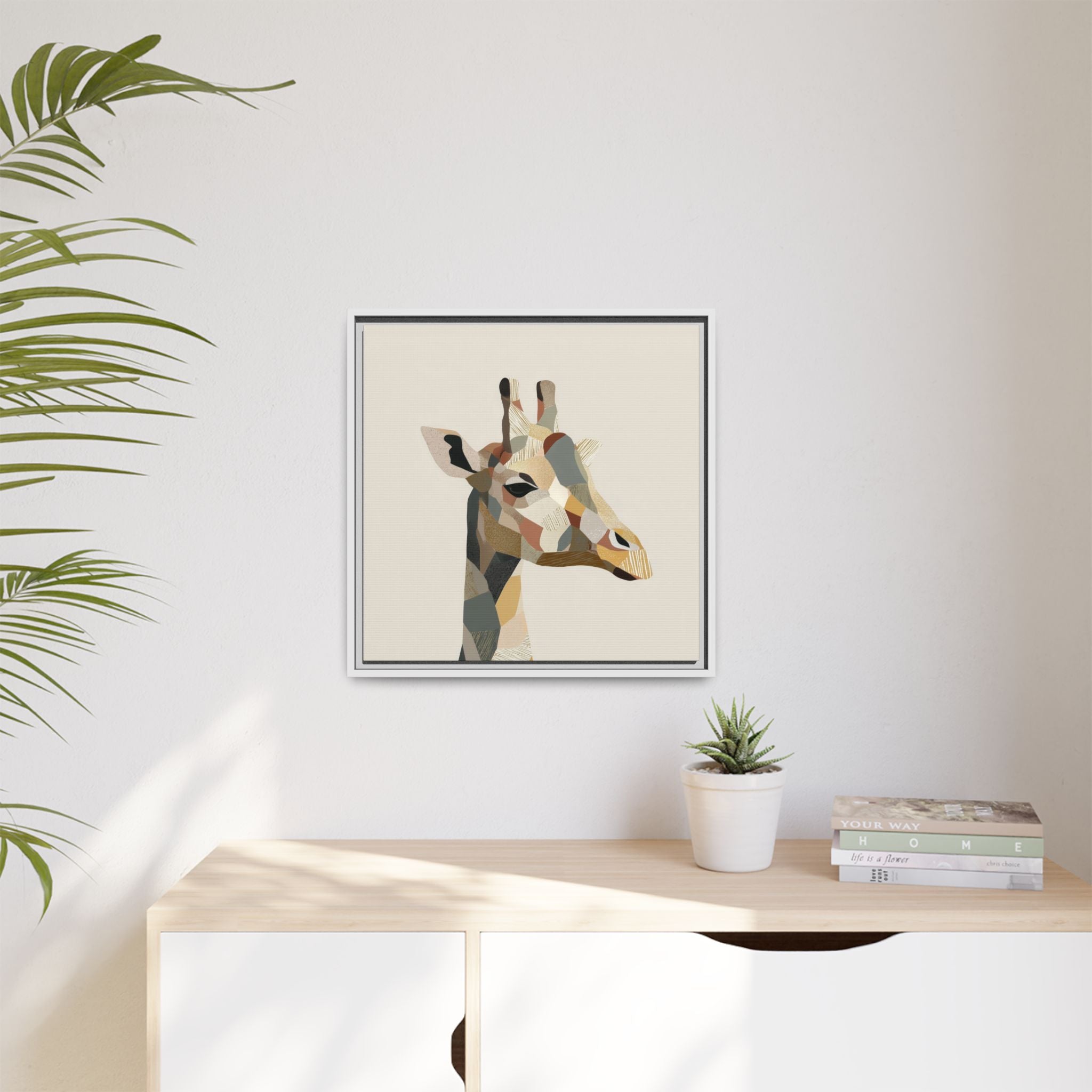 Geometric Giraffe: Cubist Wildlife Abstraction, Polygon Animal Portrait   |  Personalized & Custom Orders Available