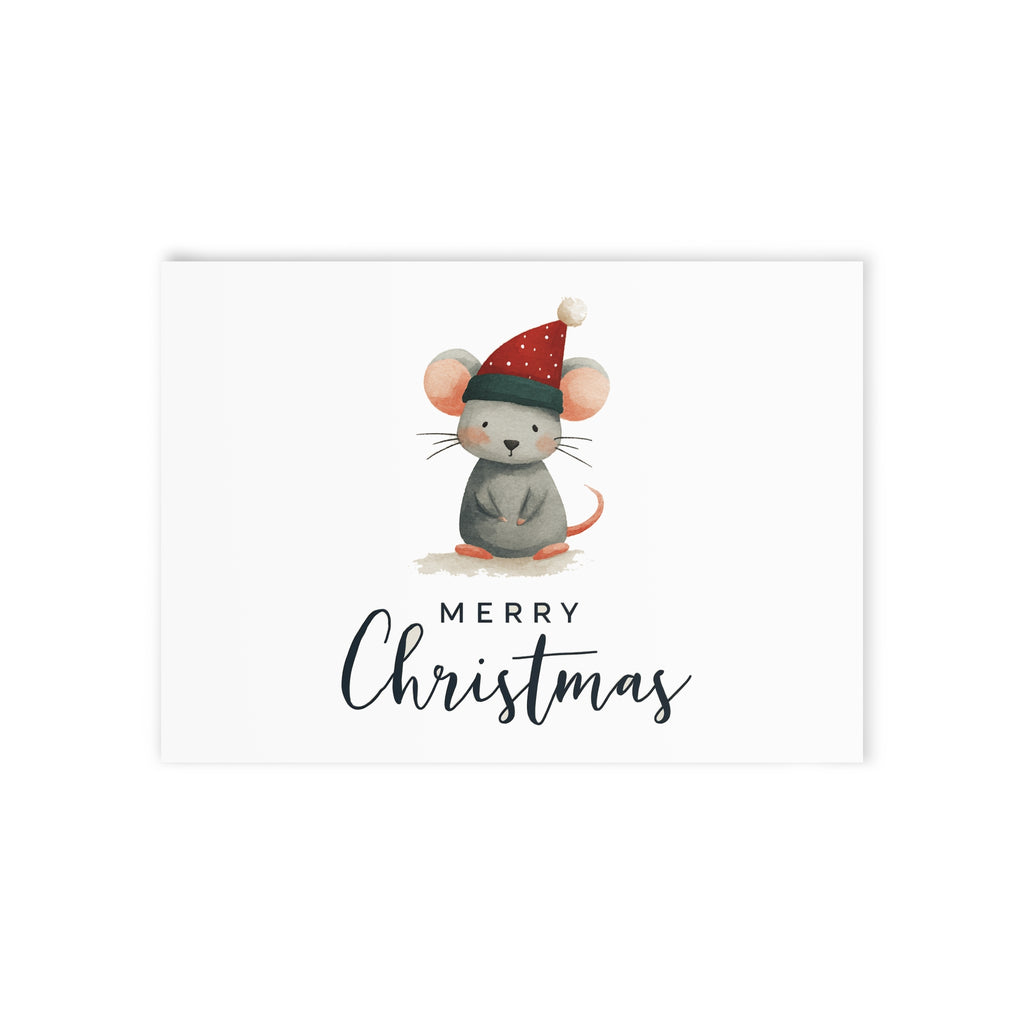 Two-Sided Holiday Cards with Cute Mouse Design, Perfect for Christmas Greetings, Festive Seasonal Wishes, Unique Christmas Gift