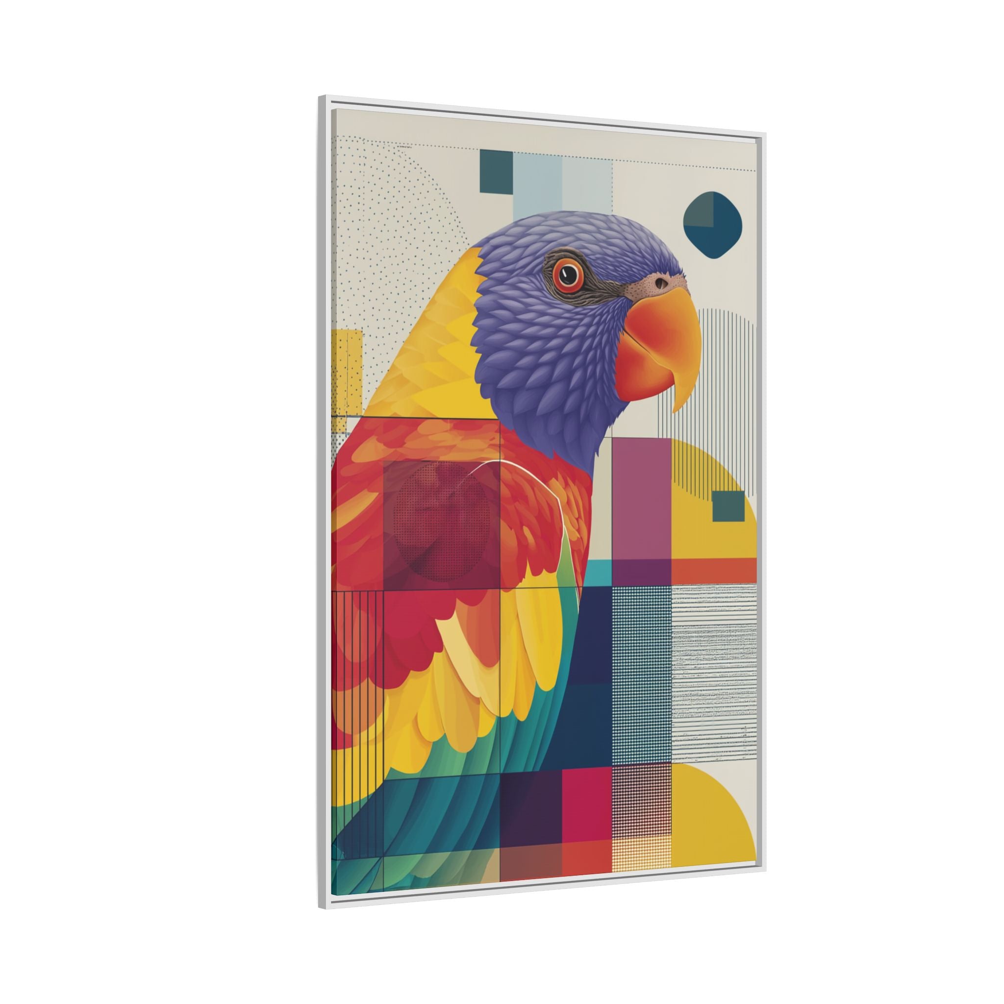 Geometric Parrot: Abstract Wildlife Art, Modern Color Block Design   |  Personalized & Custom Orders Available