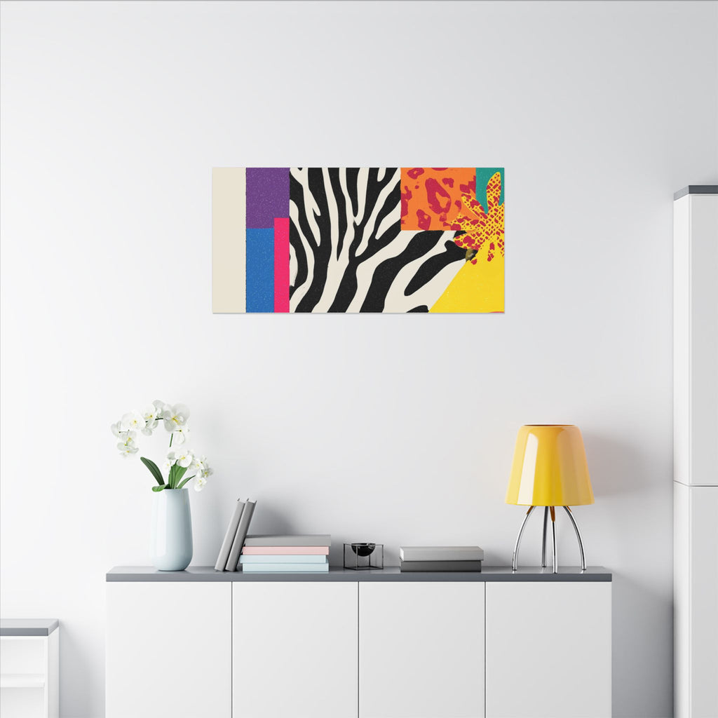Pop Geometry: Zebra Leopard Fusion, Geometric Color Block, Modern Abstract Design   |   Custom Orders Accepted