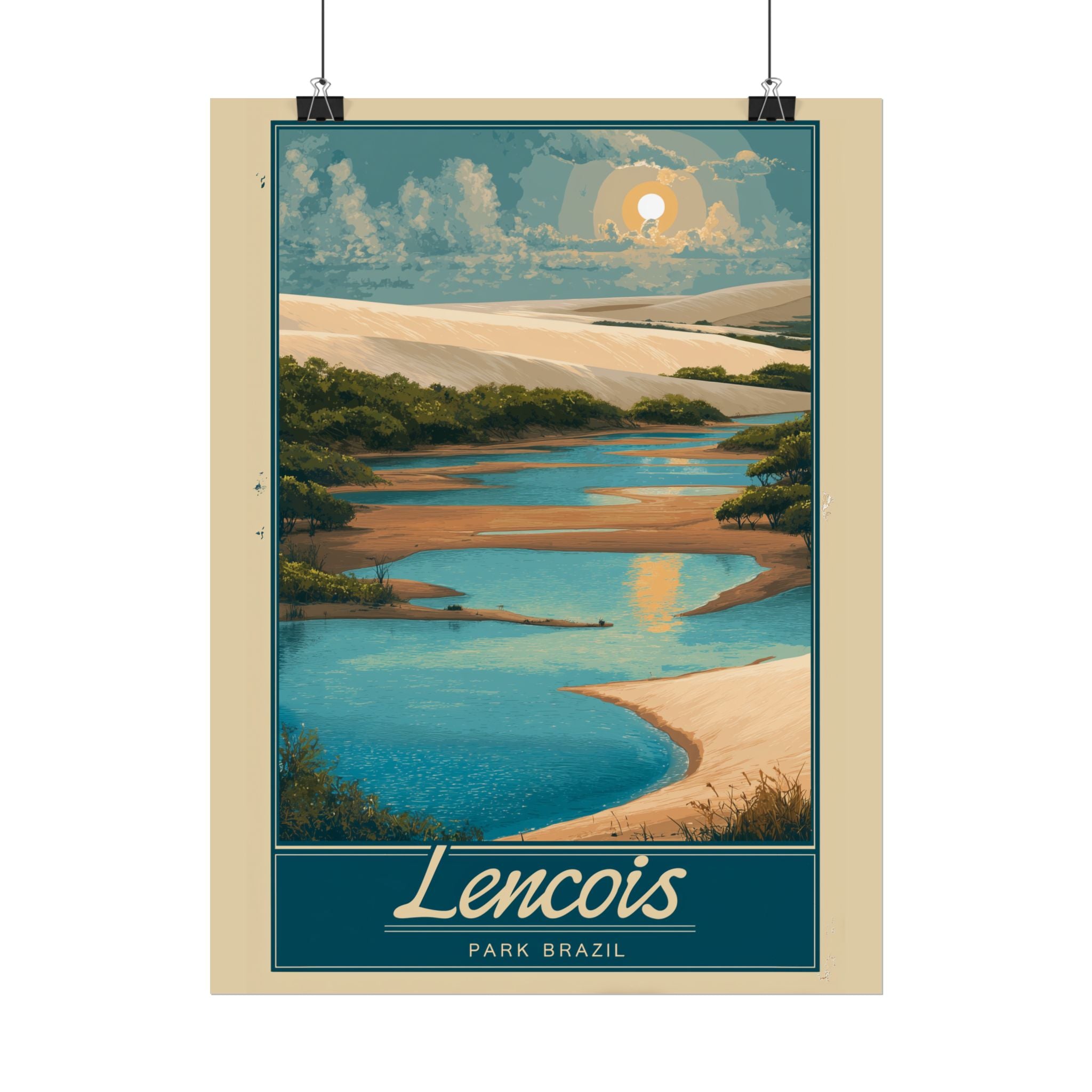 Lencois Paradise: Brazilian River Landscape, Vintage Travel Poster Style   |    Custom Orders Available