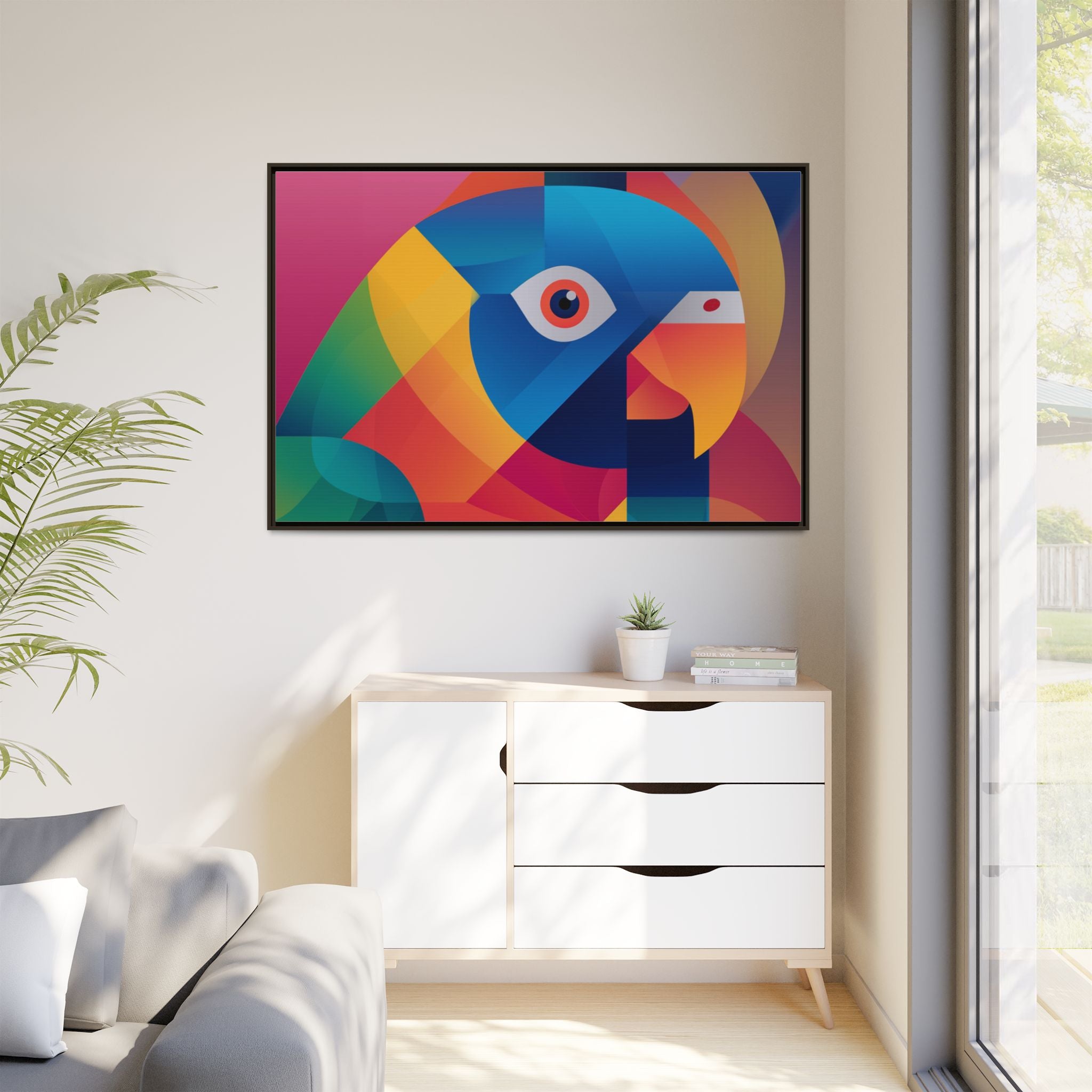Prismatic Parrot: Cubist Deconstruction, Geometric Color Explosion   |  Personalized & Custom Orders Available