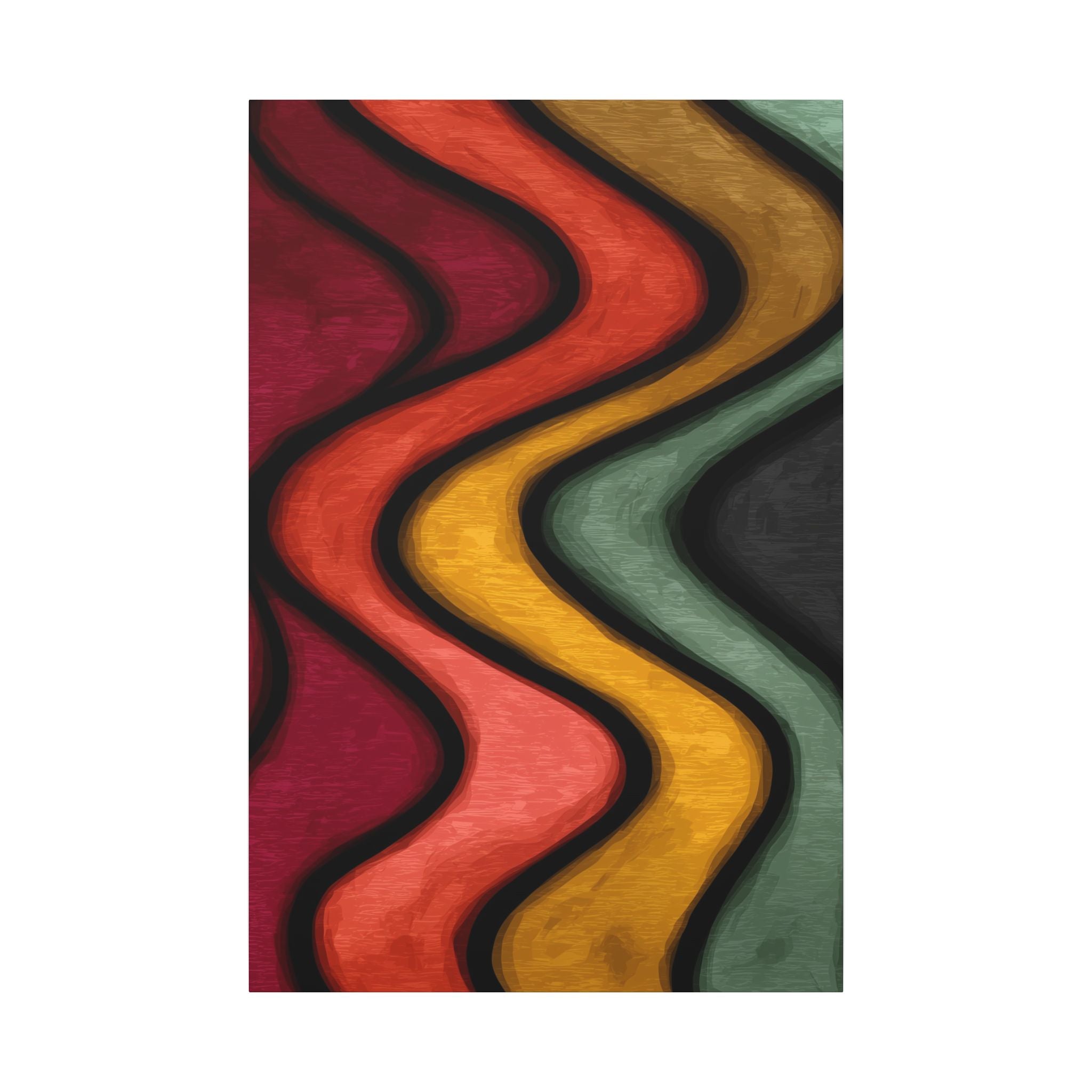 Autumnal Waves: Sinuous Organic Abstractions, Warm Color Landscape, Rhythmic Painterly Flow   |   Custom Orders Accepted