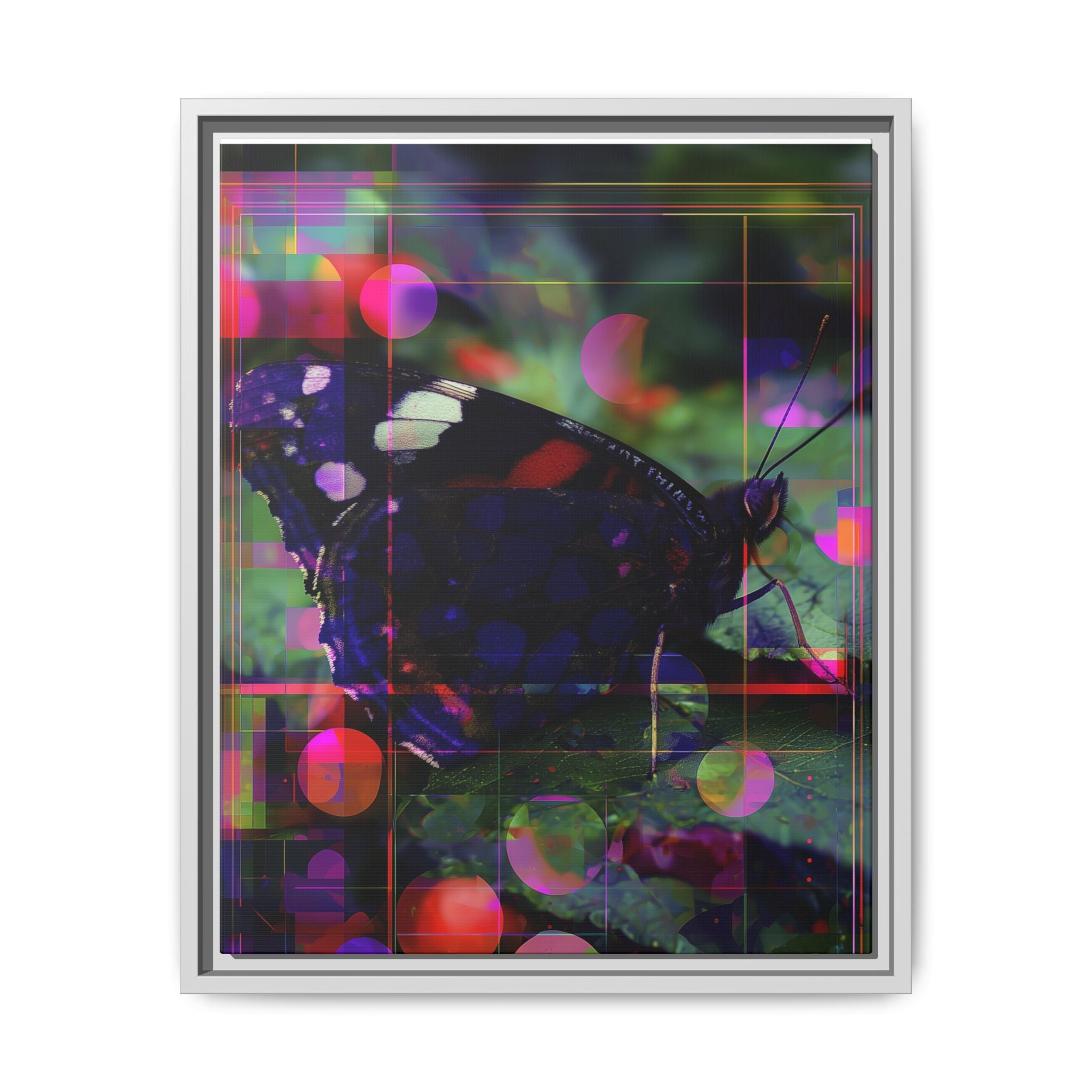 Geometric Butterfly Framed Print: Digital Glitch Butterfly Art, Geometric Nature Photography   |  Personalized & Custom Orders Available