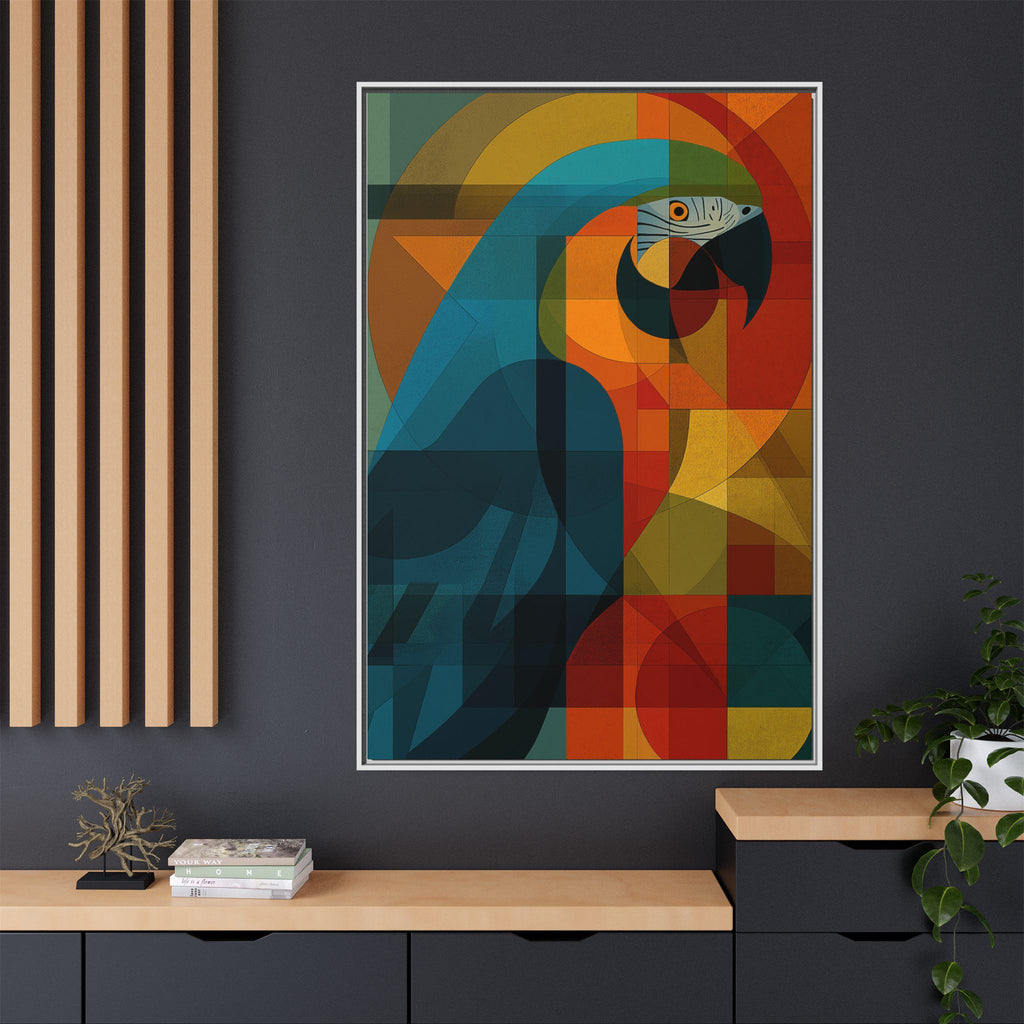 Prismatic Parrot Framed Print : Cubist Digital Geometry, Modernist Color Fragmentation   |  Personalized & Custom Orders Available