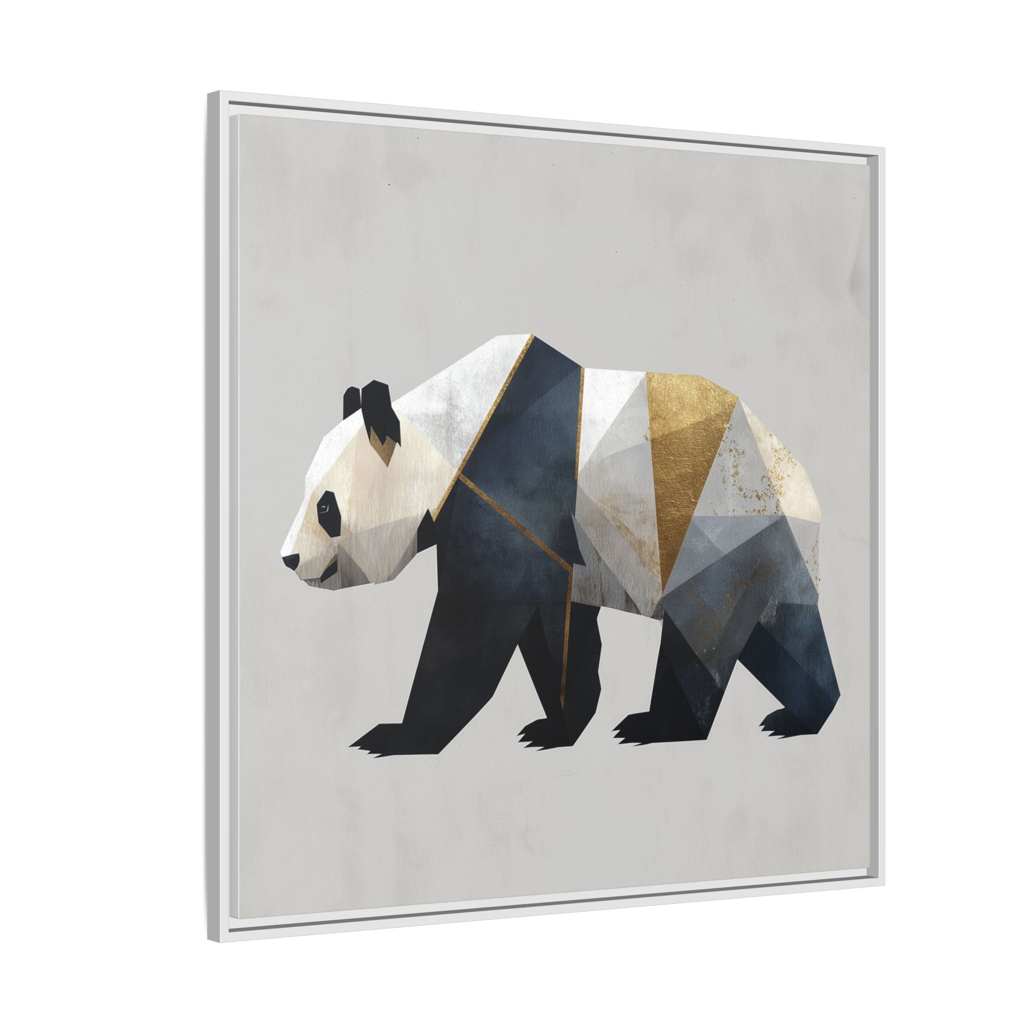Geometric Panda: Cubist Animal Portrait, Modern Minimalist Art Style   |  Personalized & Custom Orders Available