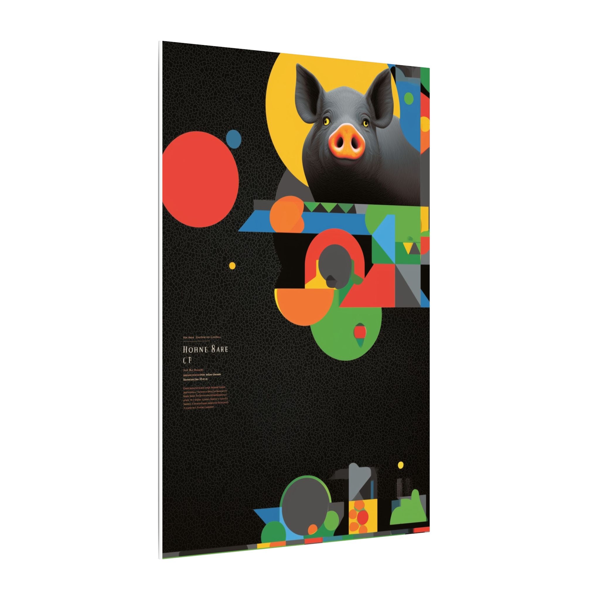 Geometric Pig Odyssey: Abstract Graphic Design Poster, Avant-Garde Animal Art   |    Custom Orders Available