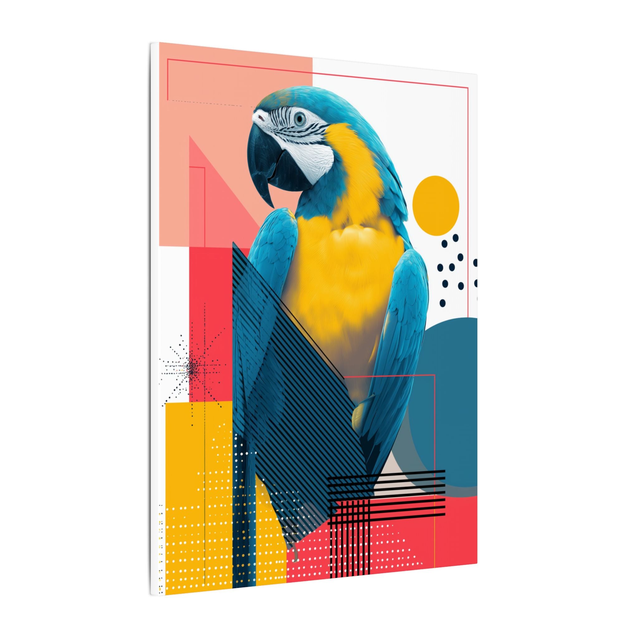 Macaw Geometry: Vibrant Avian Portrait, Modern Graphic Design Print   |    Custom Orders Available