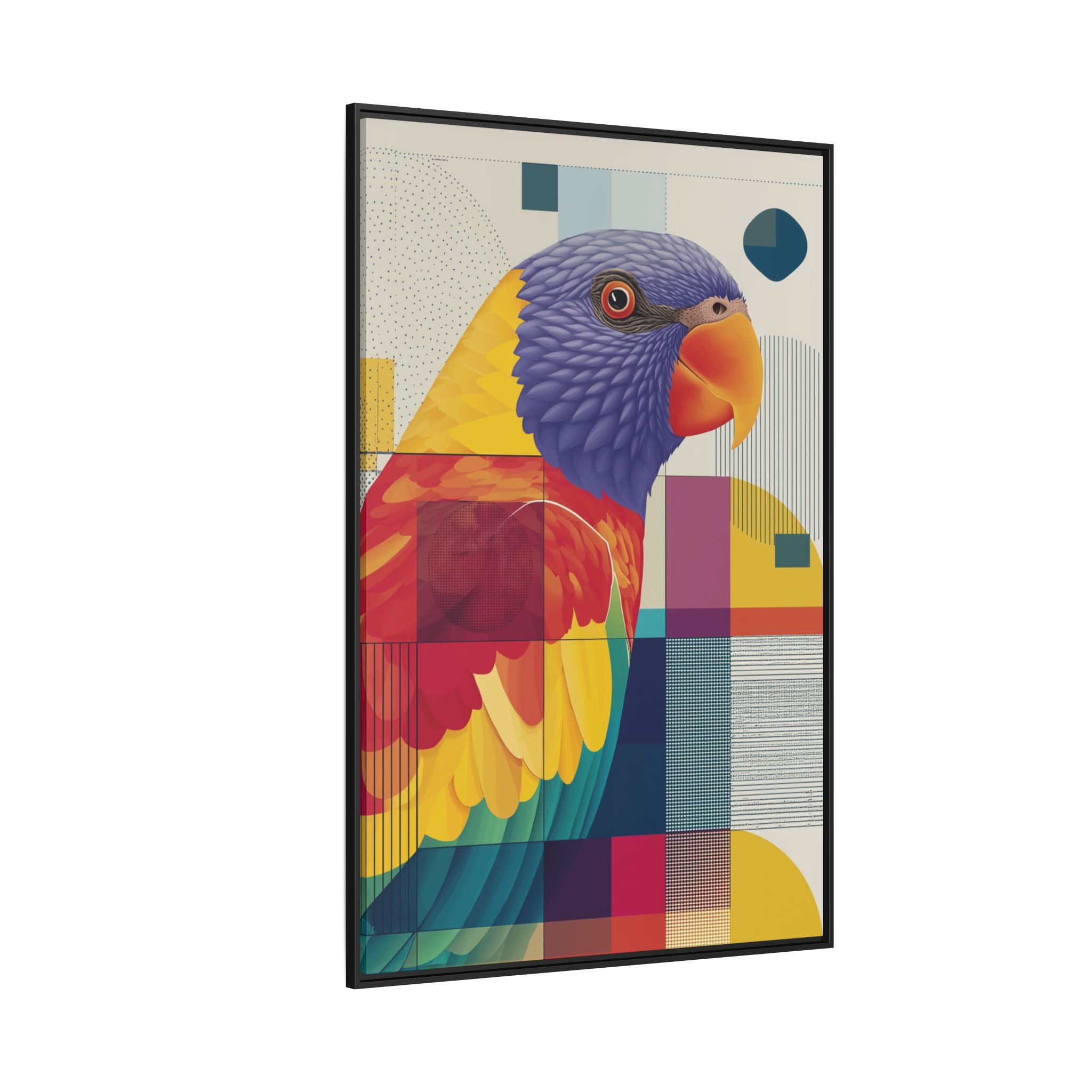 Geometric Parrot: Abstract Wildlife Art, Modern Color Block Design   |  Personalized & Custom Orders Available