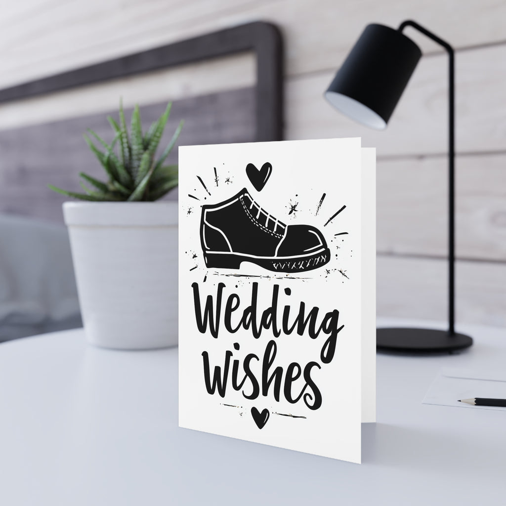 Wedding Wishes Greeting Card — Cute Shoe Illustration
