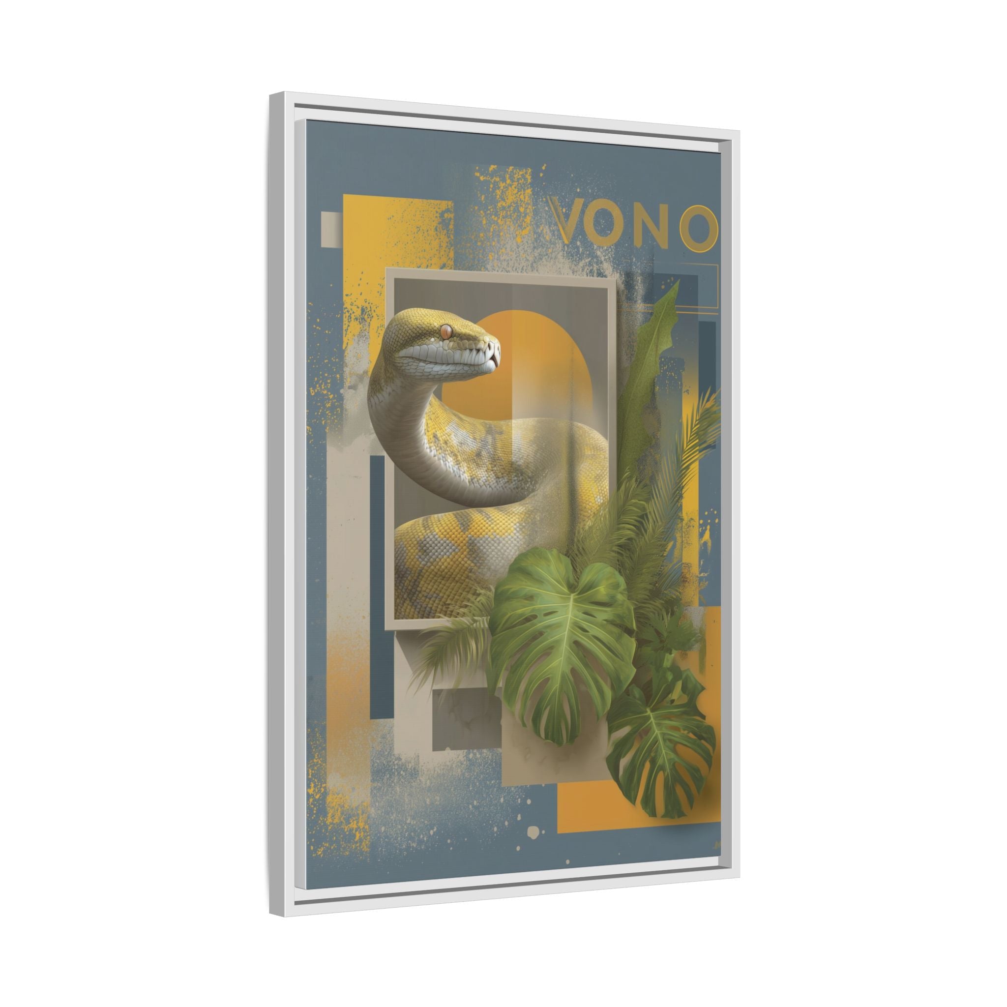 Serpent of Geometric Dimensions: Tropical Vono Design, Abstract Wildlife Art   |  Personalized & Custom Orders Available
