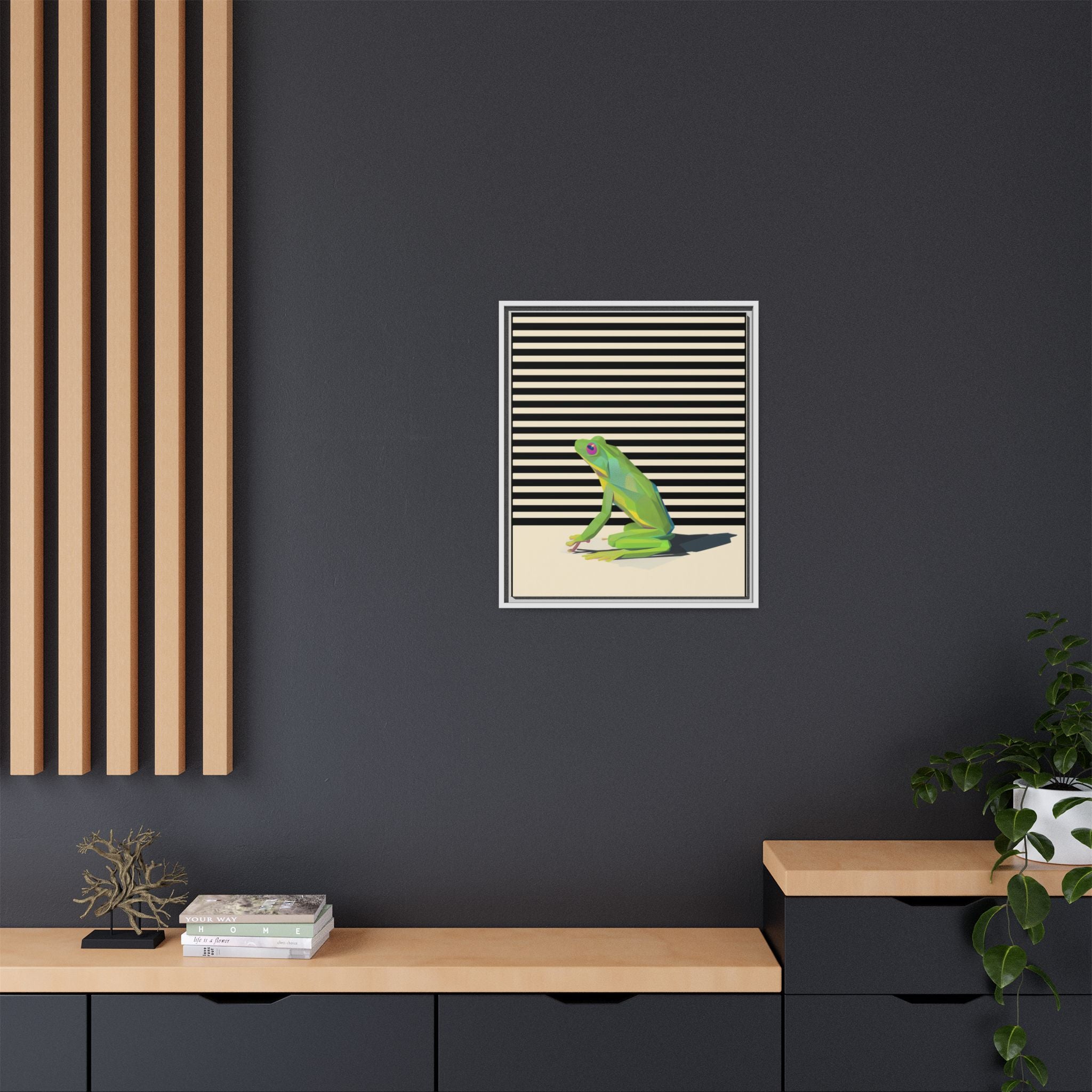 Geometric Frog Persona: Modern Wildlife Illustration, Vibrant Graphic Design   |  Personalized & Custom Orders Available