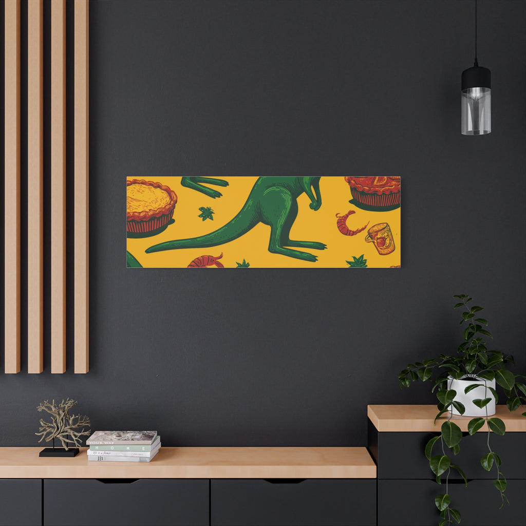 Kangaroo Canvas Wall Art, Vibrant Animal Decor, Unique Gift for Nature Lovers, Fun Kitchen Wall Hanging, Australian Themed Art