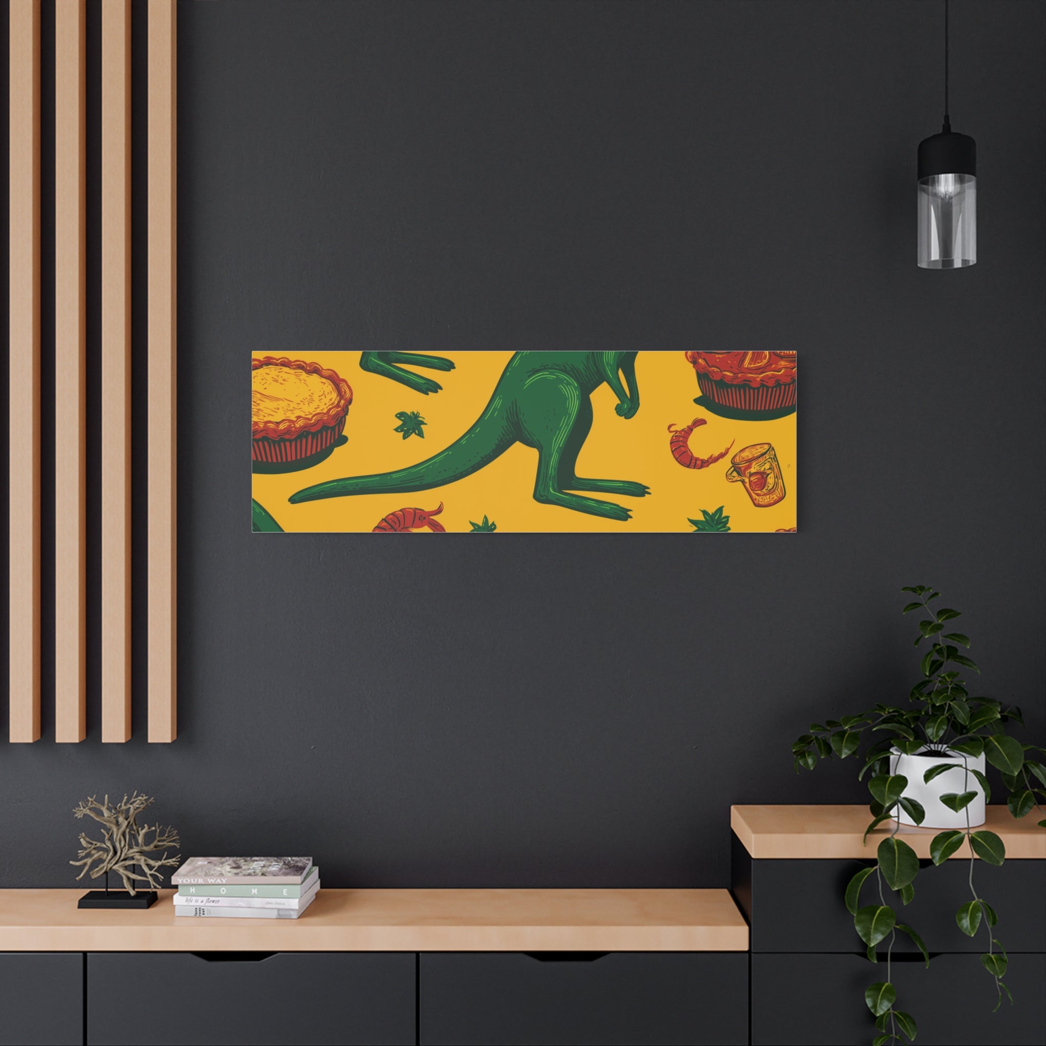Kangaroo Canvas Wall Art, Vibrant Animal Decor, Unique Gift for Nature Lovers, Fun Kitchen Wall Hanging, Australian Themed Art
