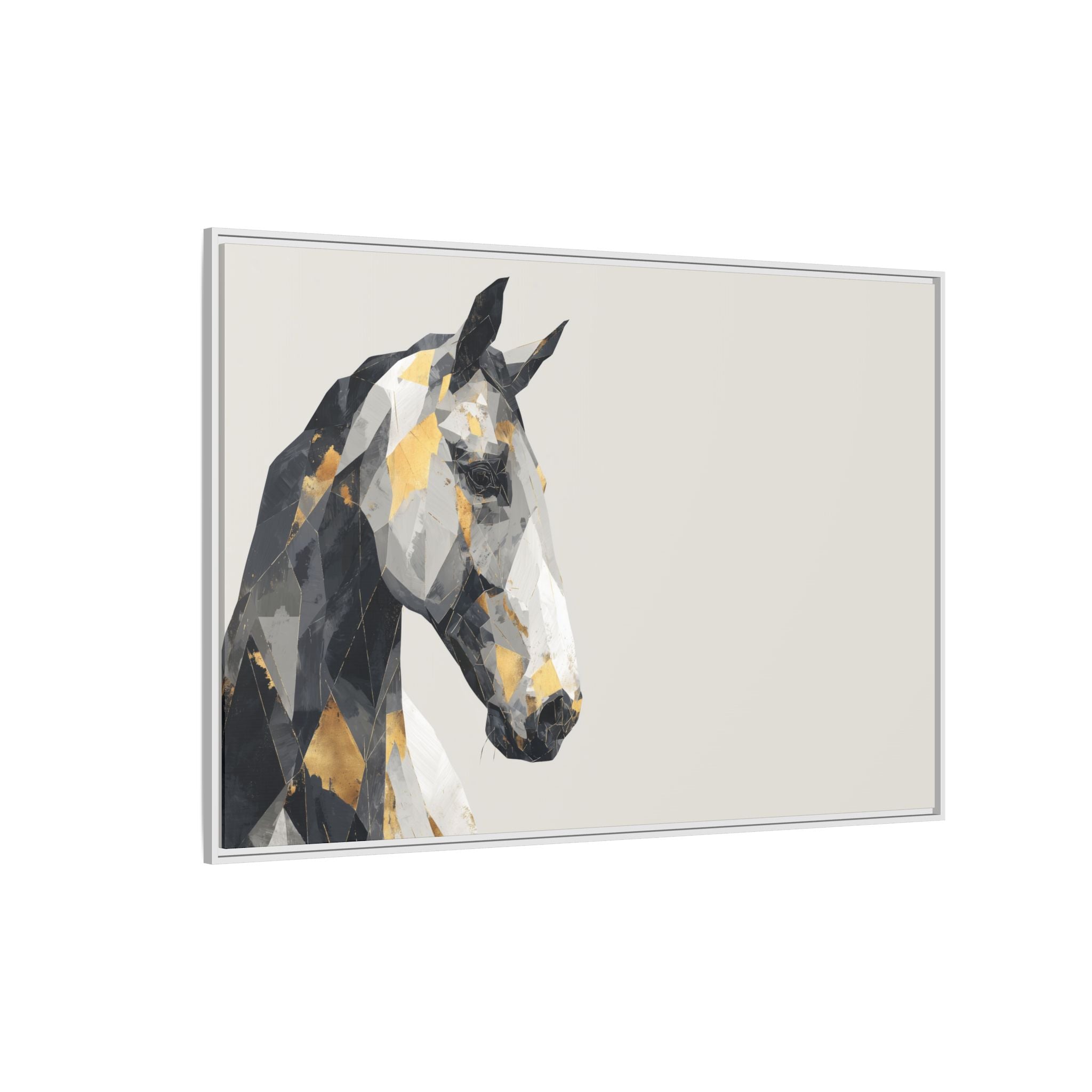 Equine Geometrica: Contemporary Cubist Horse, Metallic Abstract Portrait   |  Personalized & Custom Orders Available