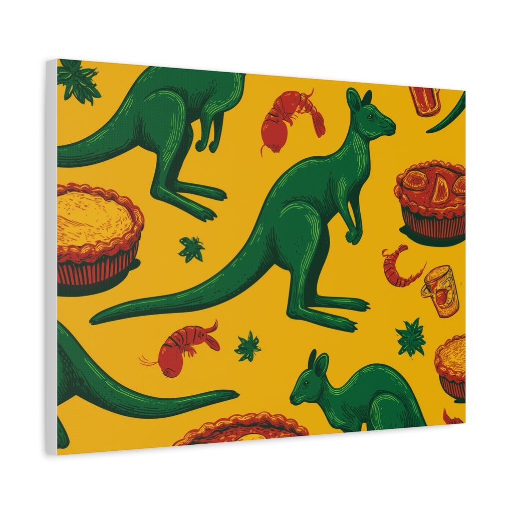 Kangaroo Canvas Wall Art, Vibrant Animal Decor, Unique Gift for Nature Lovers, Fun Kitchen Wall Hanging, Australian Themed Art
