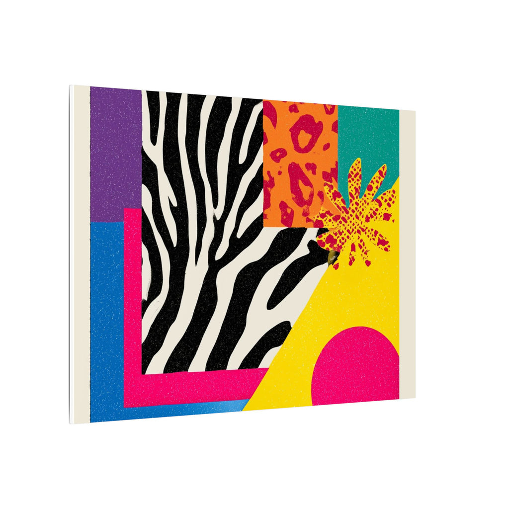 Pop Geometry: Zebra Leopard Fusion, Geometric Color Block, Modern Abstract Design   |   Custom Orders Accepted