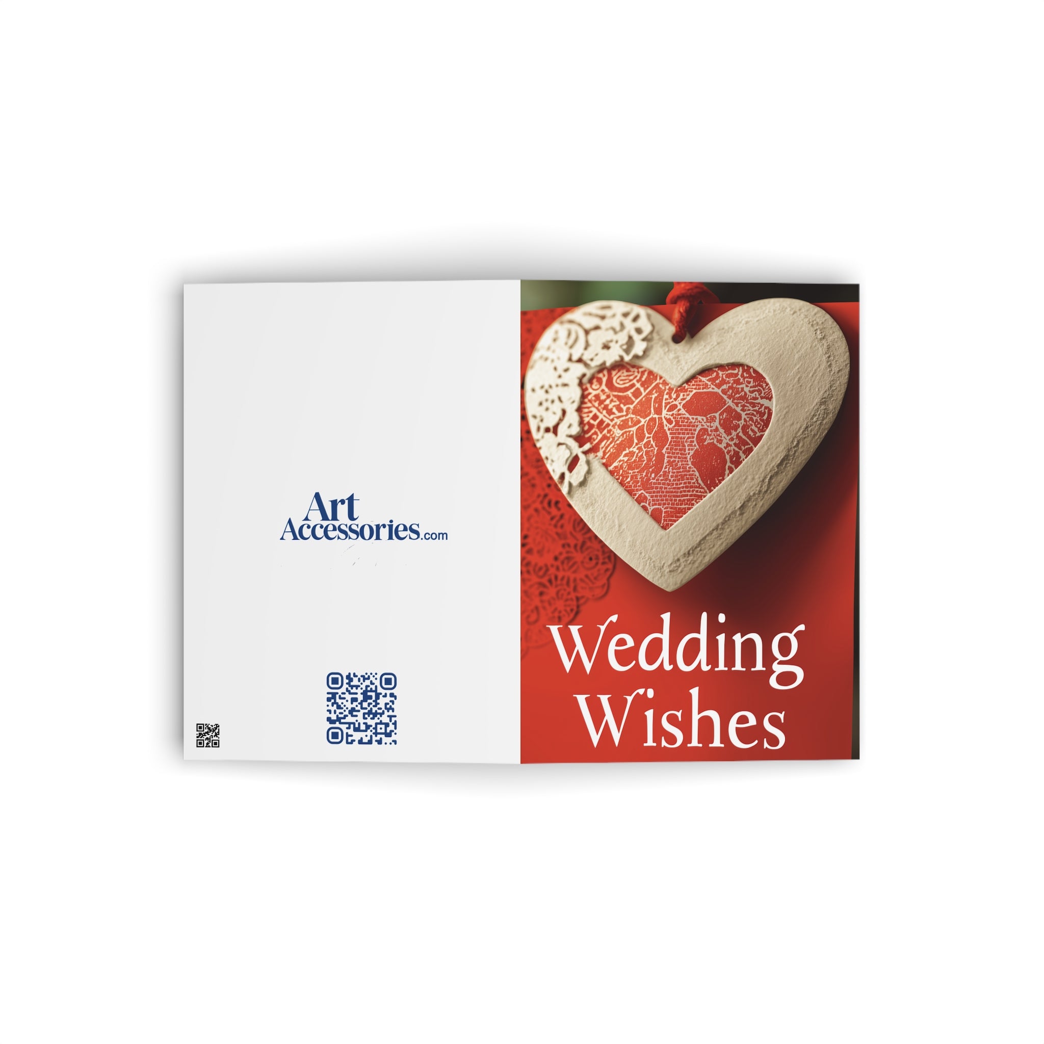 Wedding Wishes Card — Romantic Heart Wedding Greeting Card