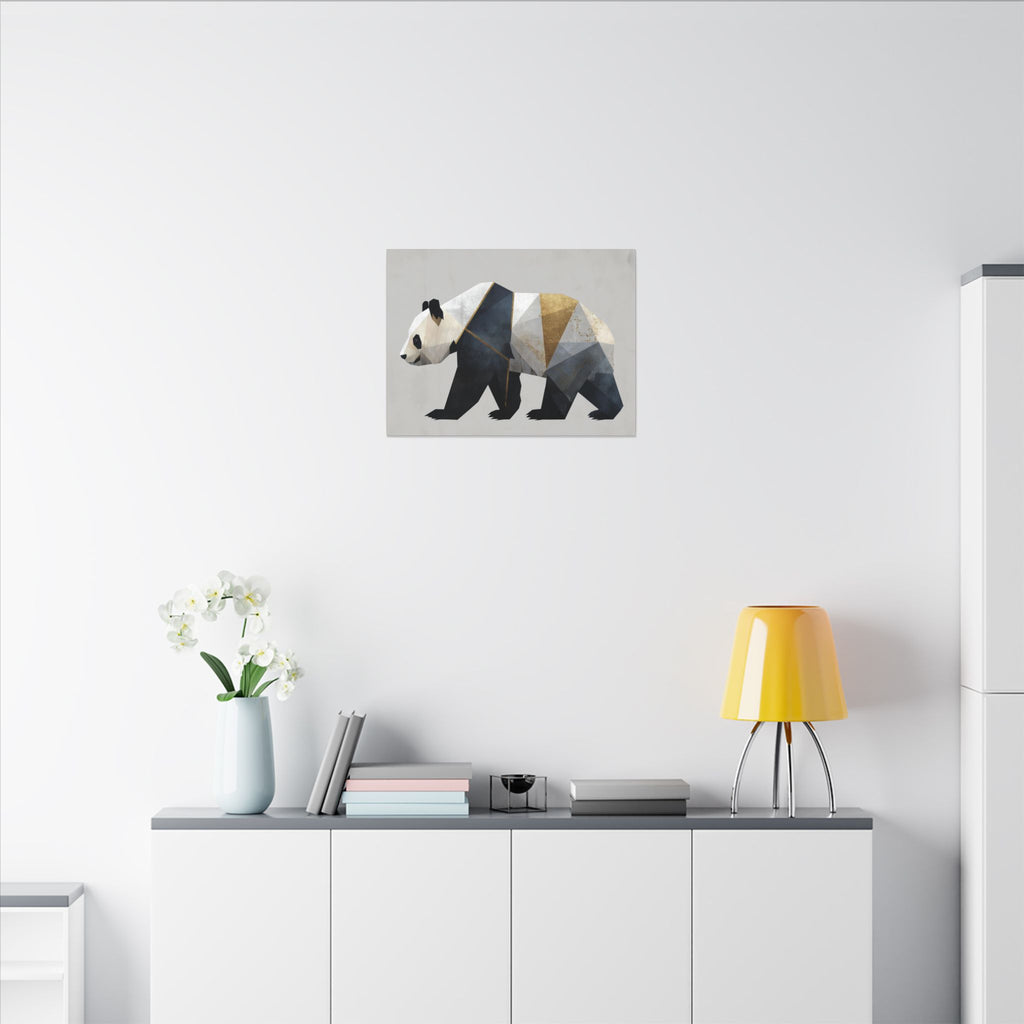 Geometric Panda Mosaic: Cubist Wildlife Art, Angular Polygon Design, Modern Metallic Illustration   |  Personalized & Custom Orders