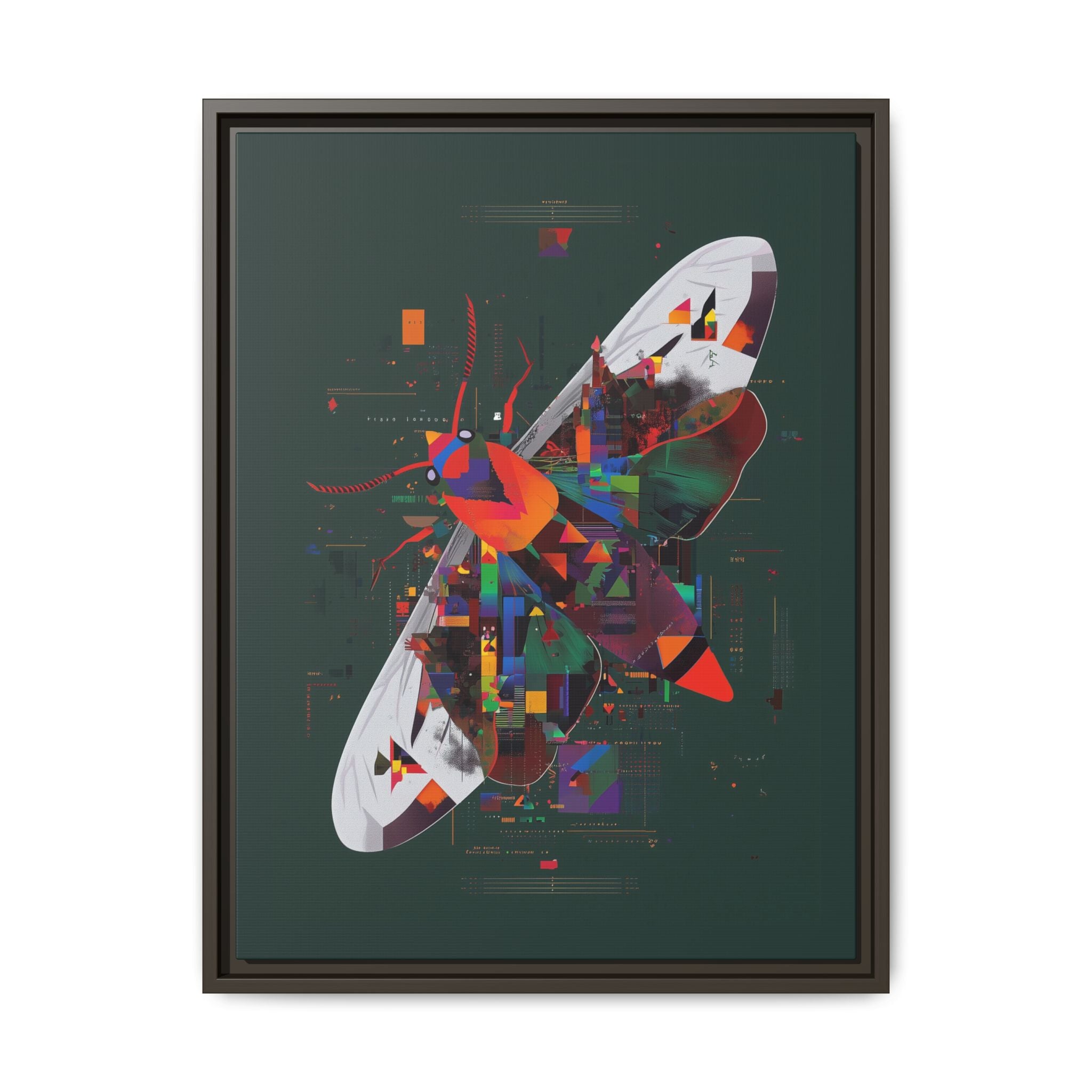 Digital Metamorphosis Framed Print : Geometric Butterfly Synthesis, Technological Nature Rendering   |   Custom Orders Available
