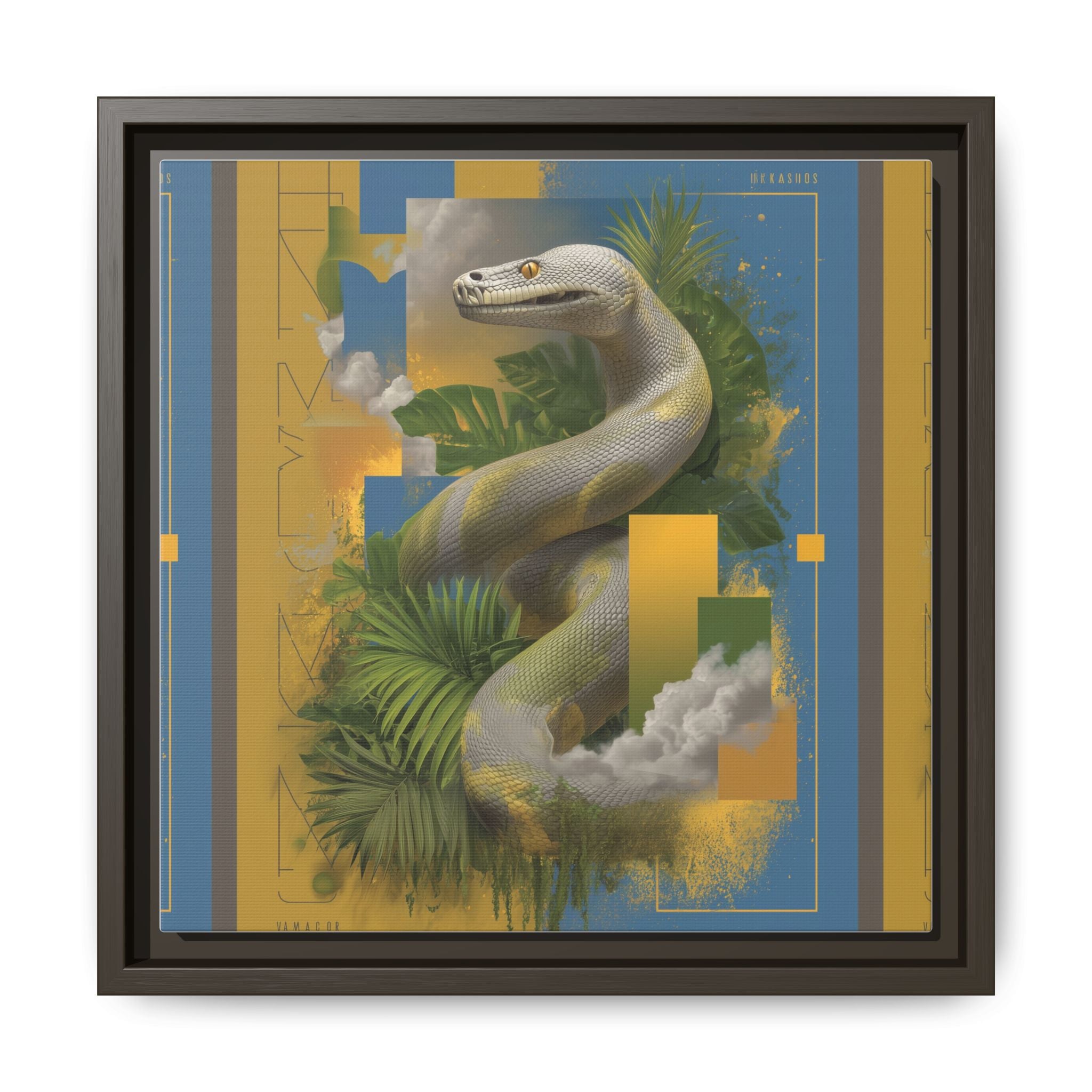 Serpent of Surreal Geometries: Tropical Hyperrealism, Digital Snake Illustration   |    Custom Orders Available
