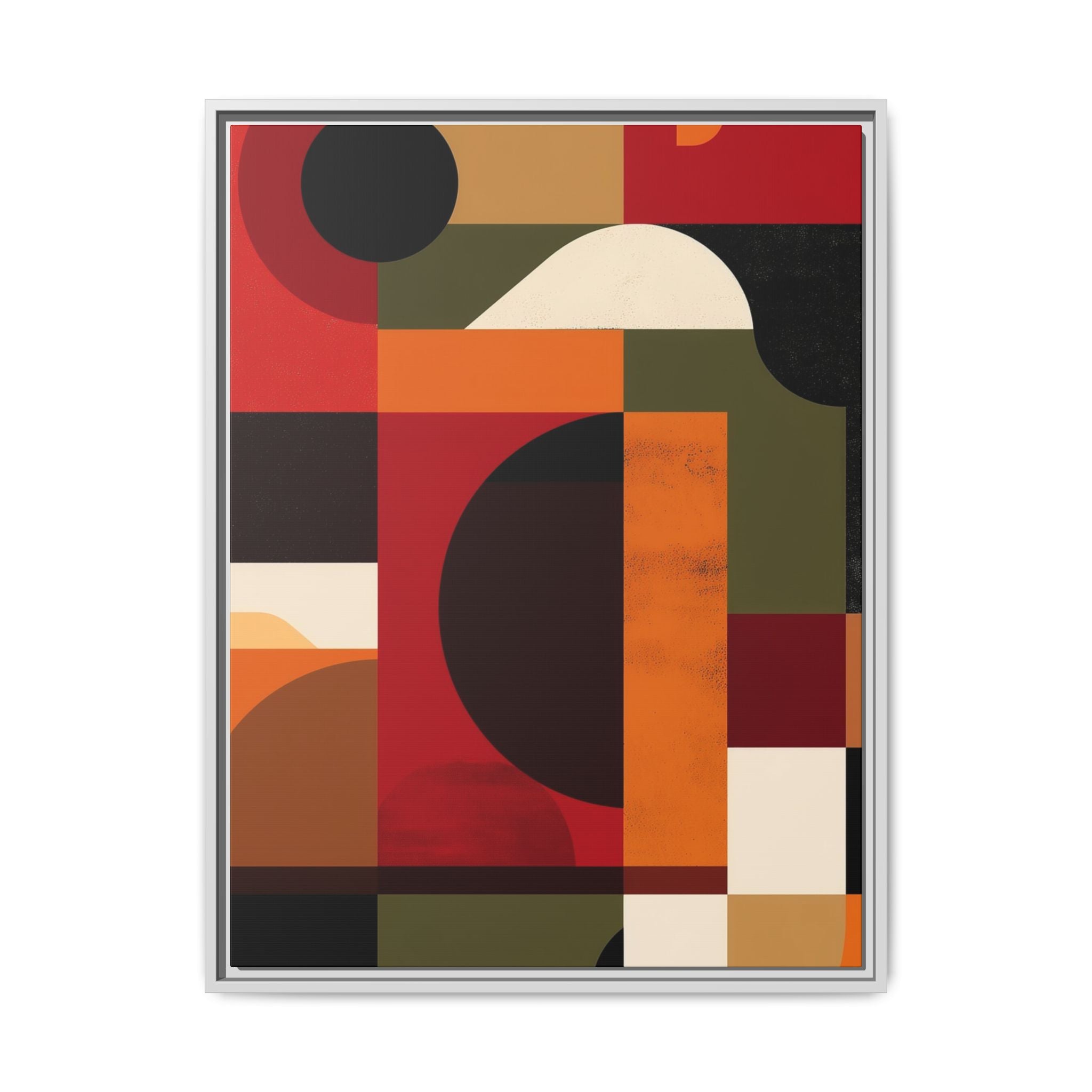 Geometric Convergence: Abstract Bauhaus Design, Constructivist Color Blocks, Architectural Art Composition   |   Custom Orders Accepted