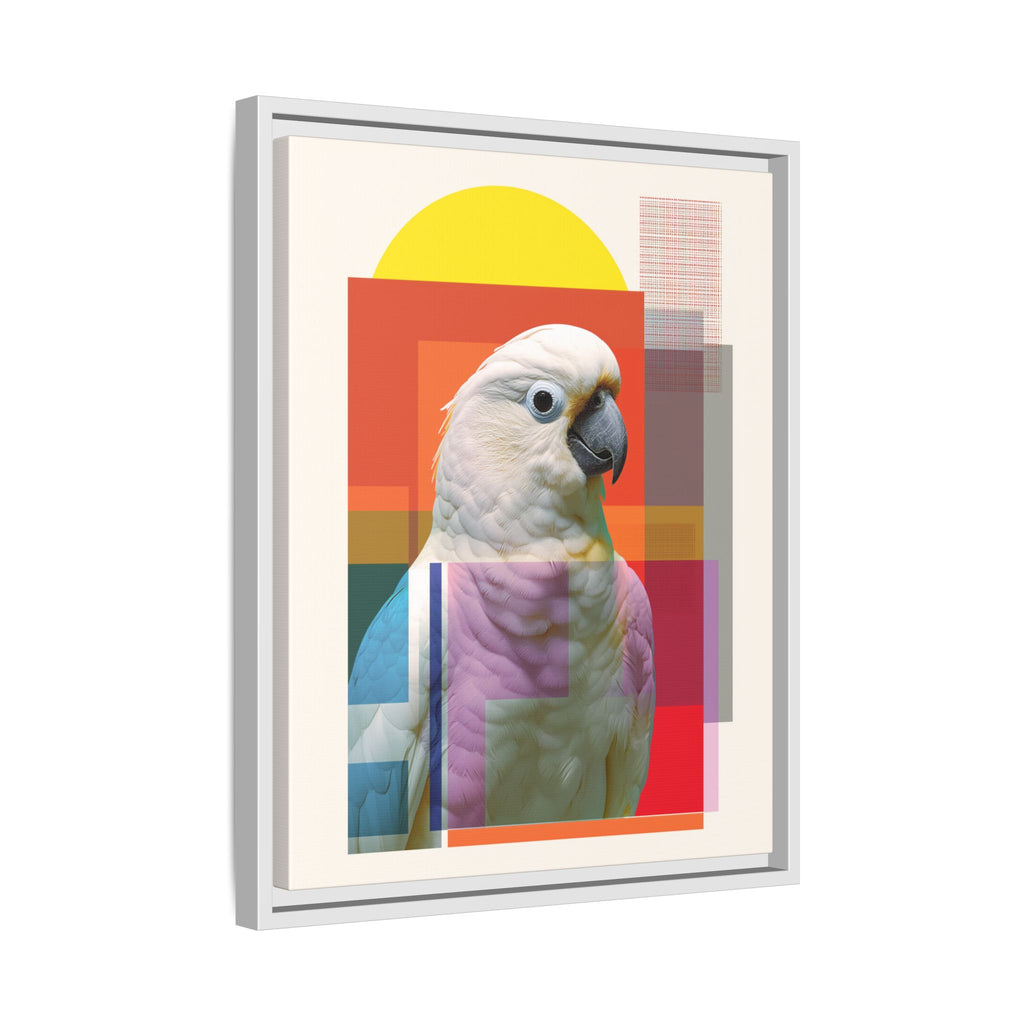 Cockatoo Chromatics Framed Print: Geometric Wildlife Portrait, Contemporary Art Print   |  Personalized & Custom Orders Available