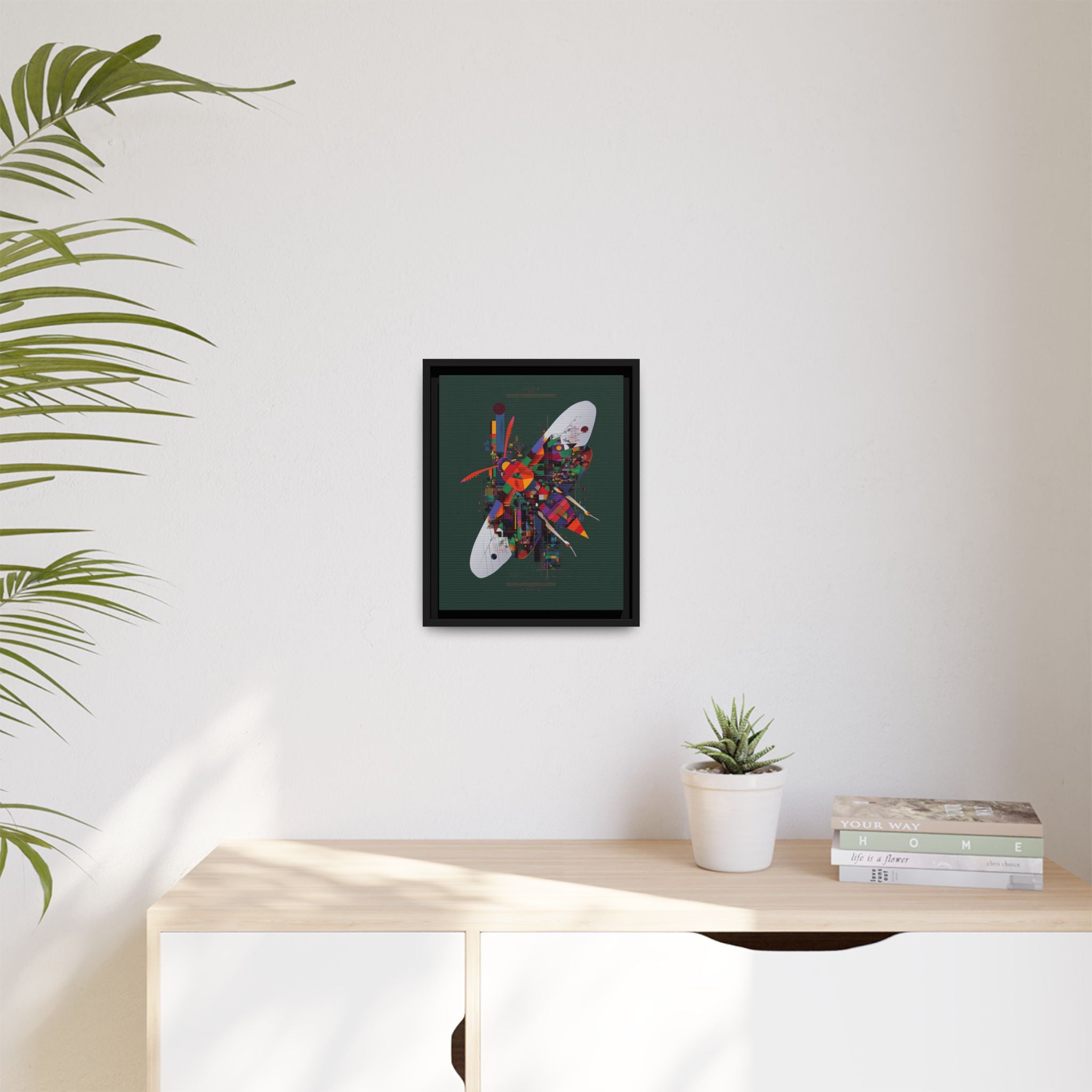 Geometric Metamorphosis Framed Print: Urban Nature Mosaic, Abstract Butterfly Fragments   |  Personalized & Custom Orders Available