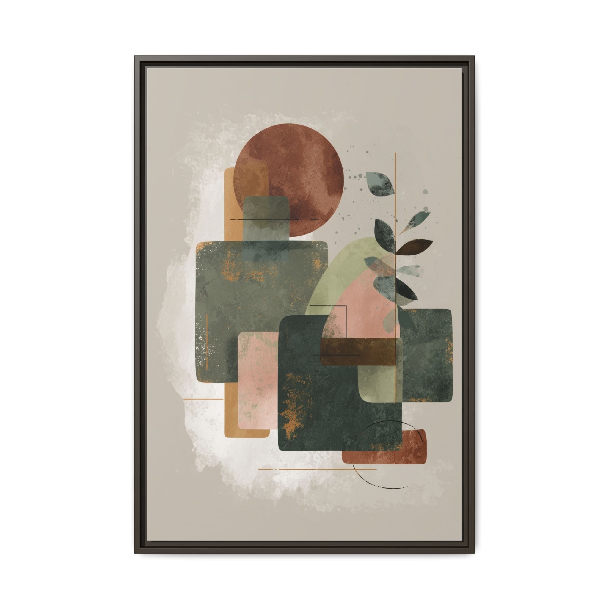 Geometric Harmony: Abstract Watercolor Composition, Mid-Century Modern Design, Organic Shapes   |   Custom Orders Accepted