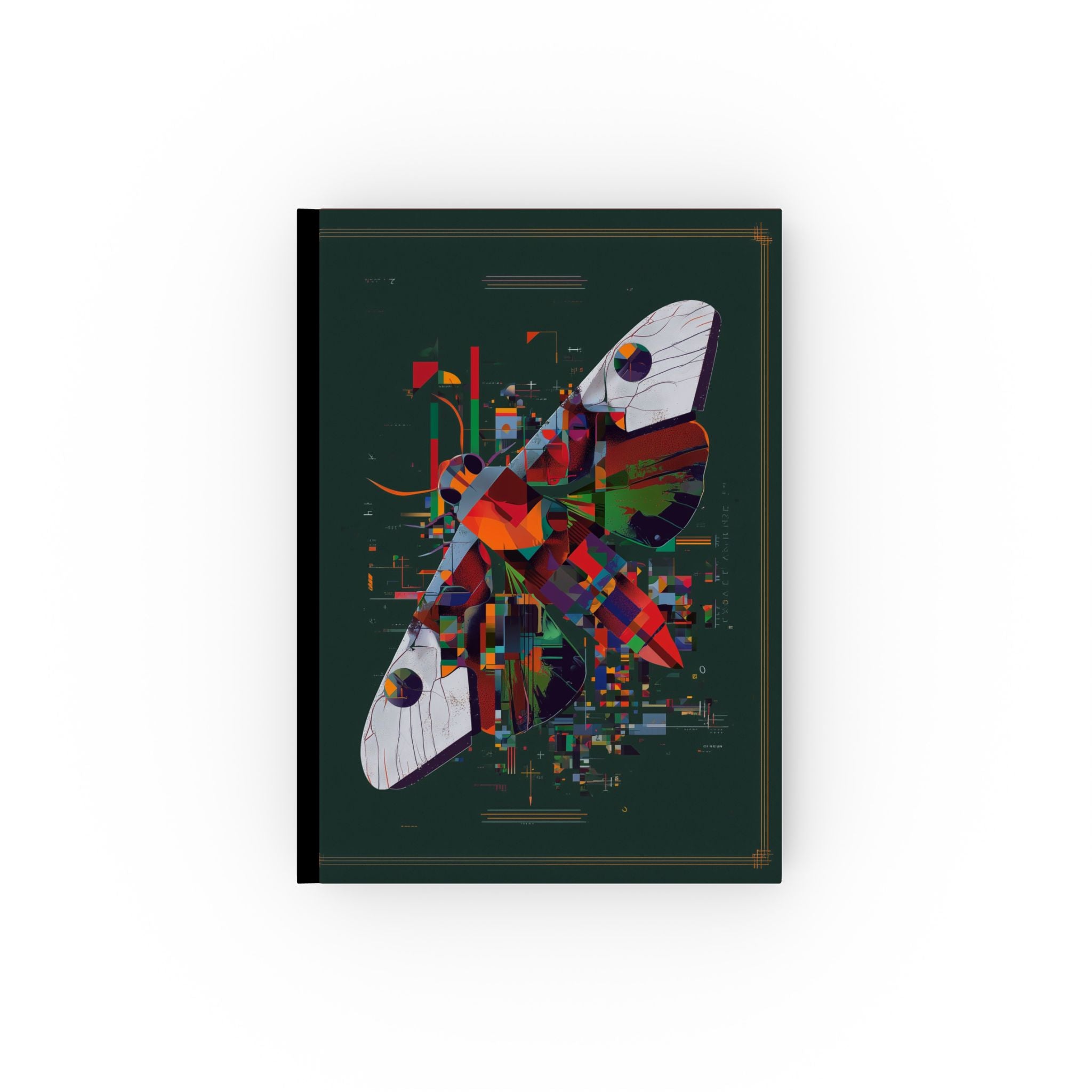 Prismatic Flux: Digital Butterfly Mosaic, Geometric Abstract Design Personalized Journal   |