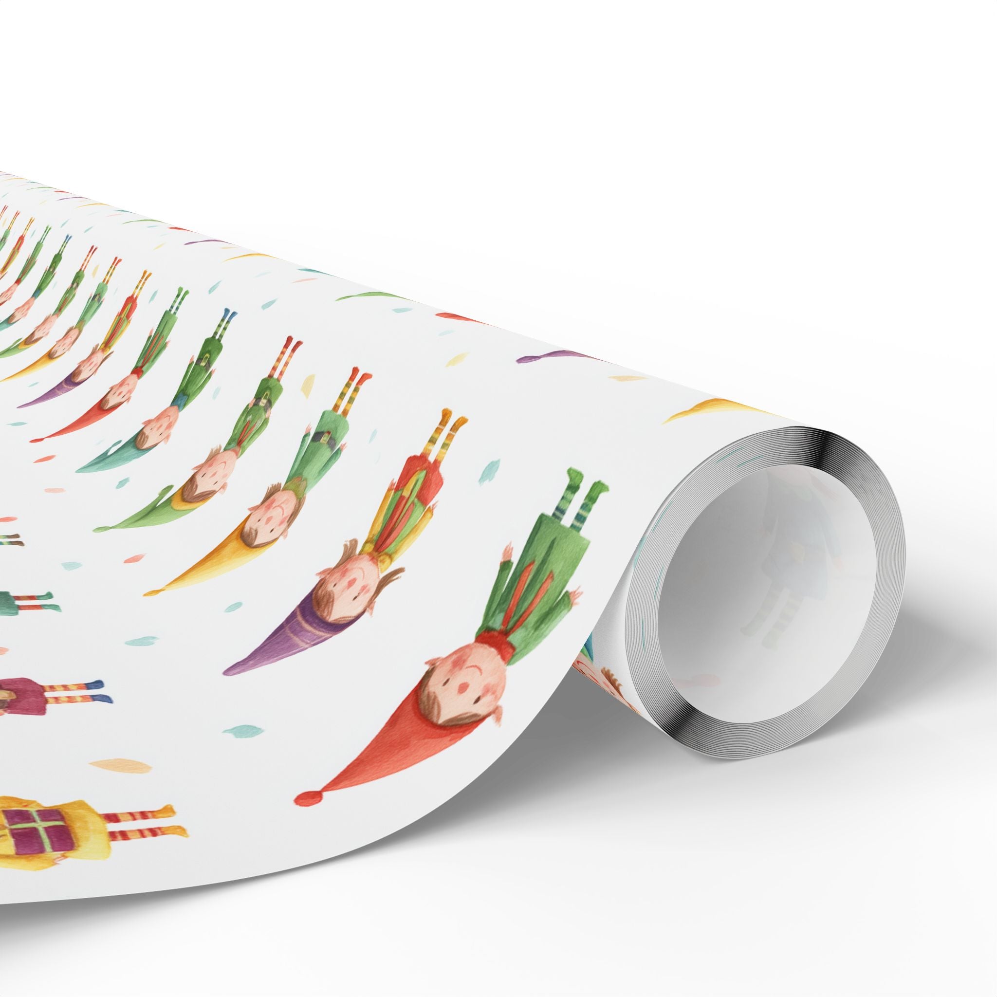 Christmas Elf Wrapping Paper Roll – Cute Holiday Gift Wrap with Elves & Presents