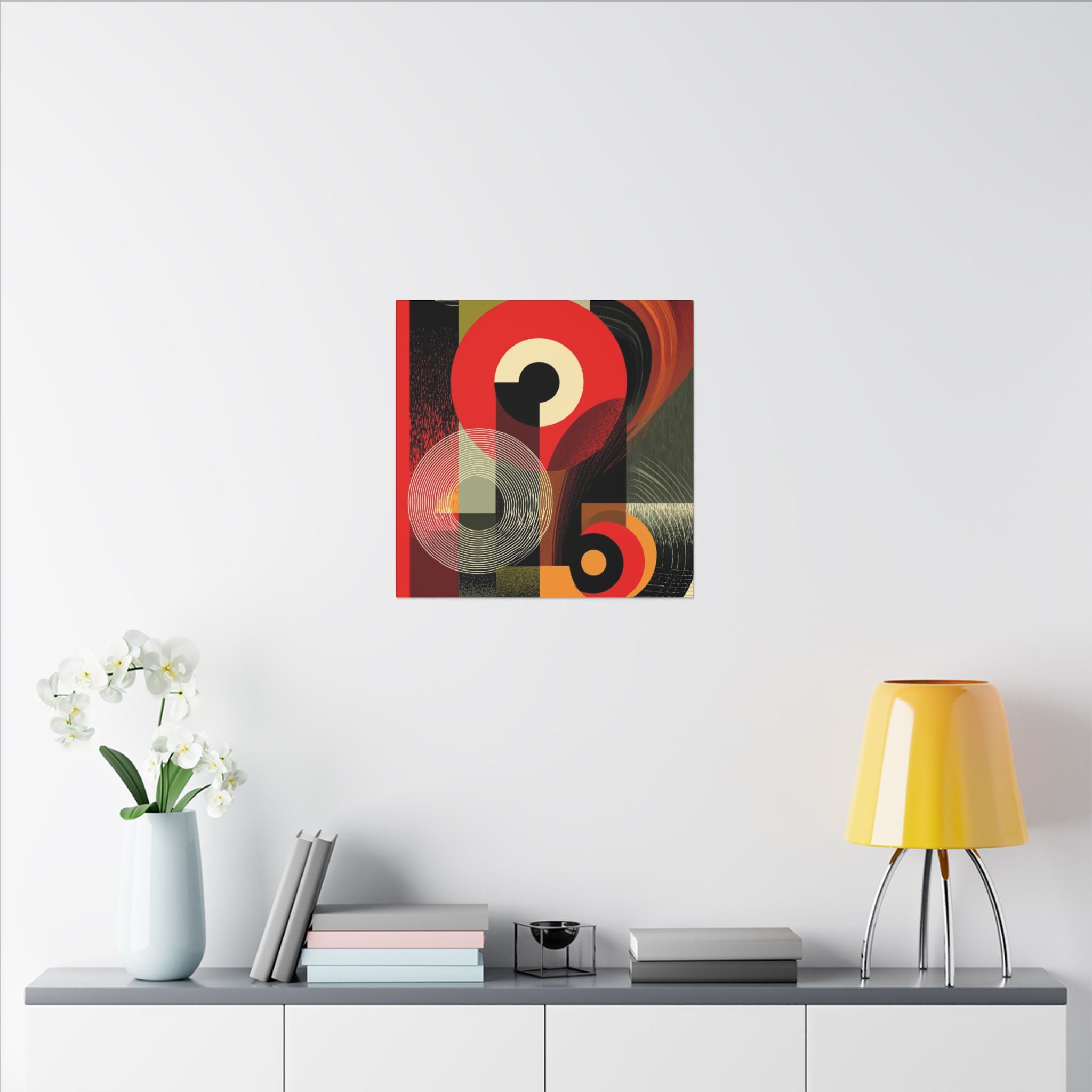Geometric Convergence: Mid-Century Modern Abstract, Constructivist Design Principles, Bold Chromatic Composition   |   Custom Orders