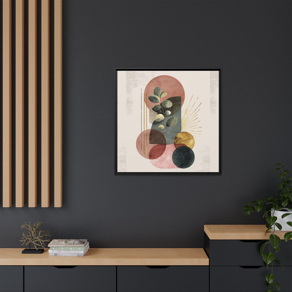 Botanical Geometric Symphony: Eucalyptus Harmony, Metallic Intersections, Modern Earth Tones   |   Custom Orders Accepted