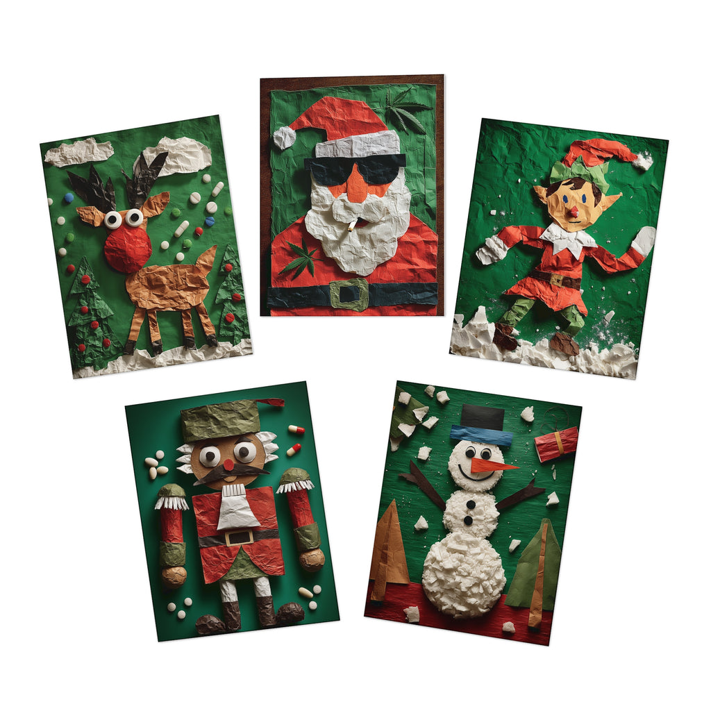 Christmas Greeting Cards - Adults Only Wild Design (5-Pack)