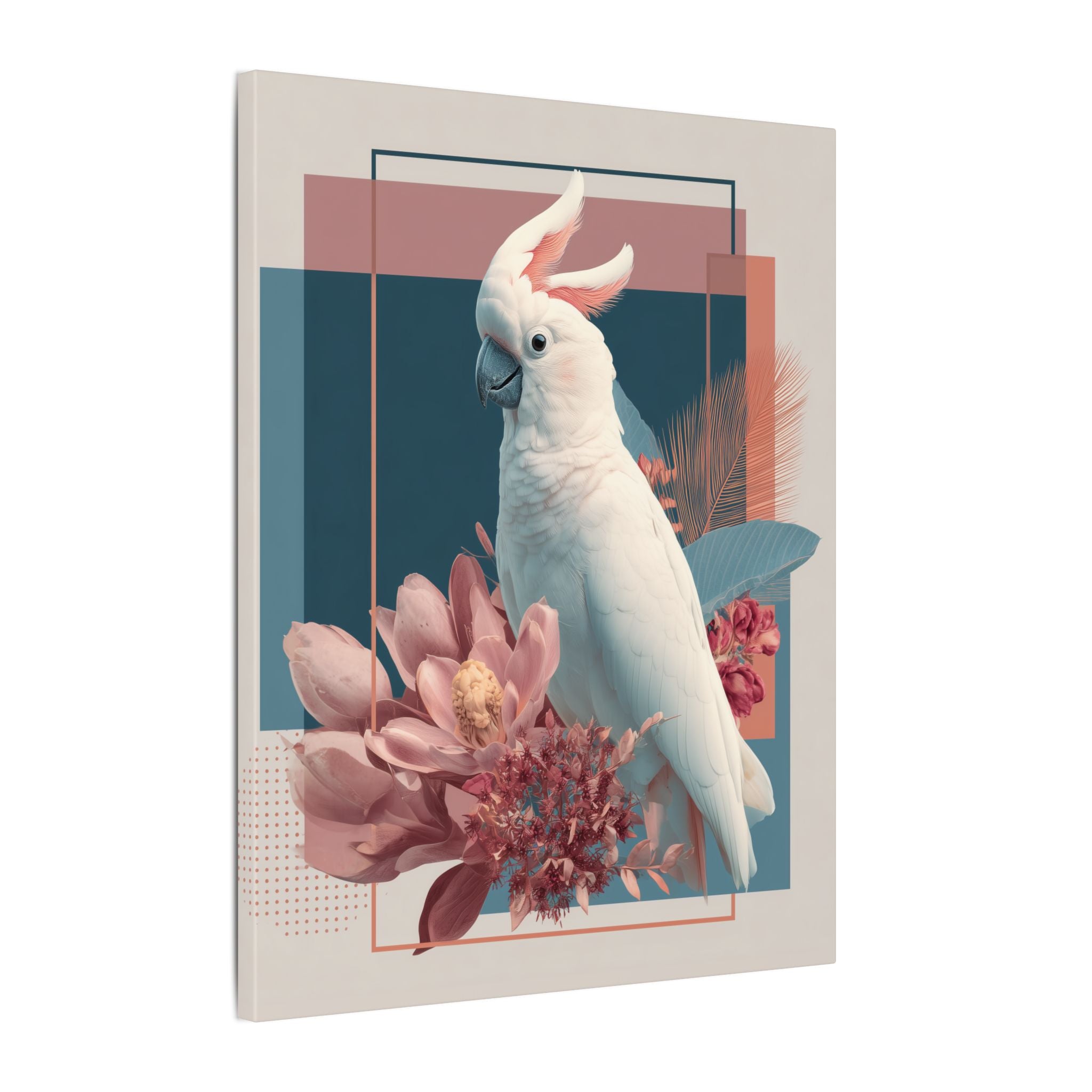 Cockatoo's Geometric Symphony: Digital Wildlife Art, Contemporary Botanical Design   |    Custom Orders Available