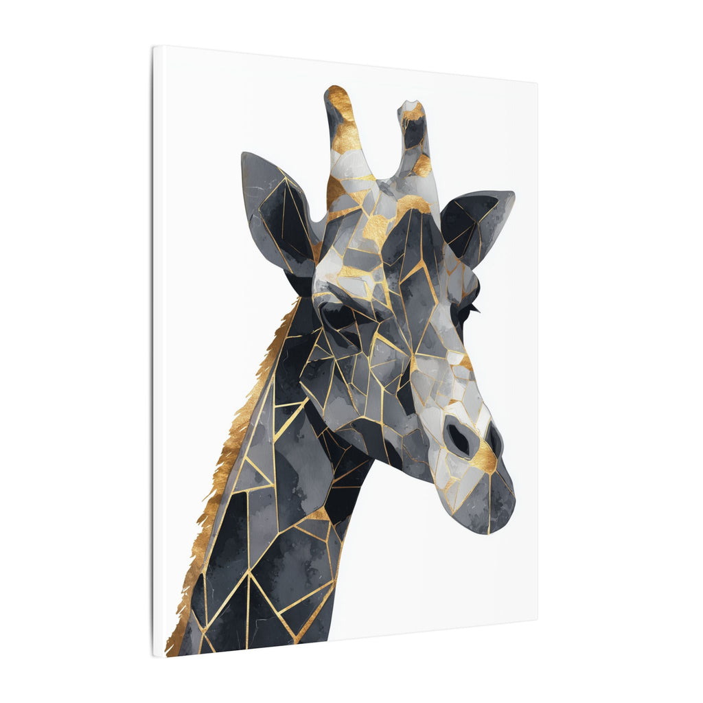 Fractured Majesty: Geometric Giraffe Portrait, Metallic Mosaic Art, Modern Animal Abstract Design   |  Personalized & Custom Orders