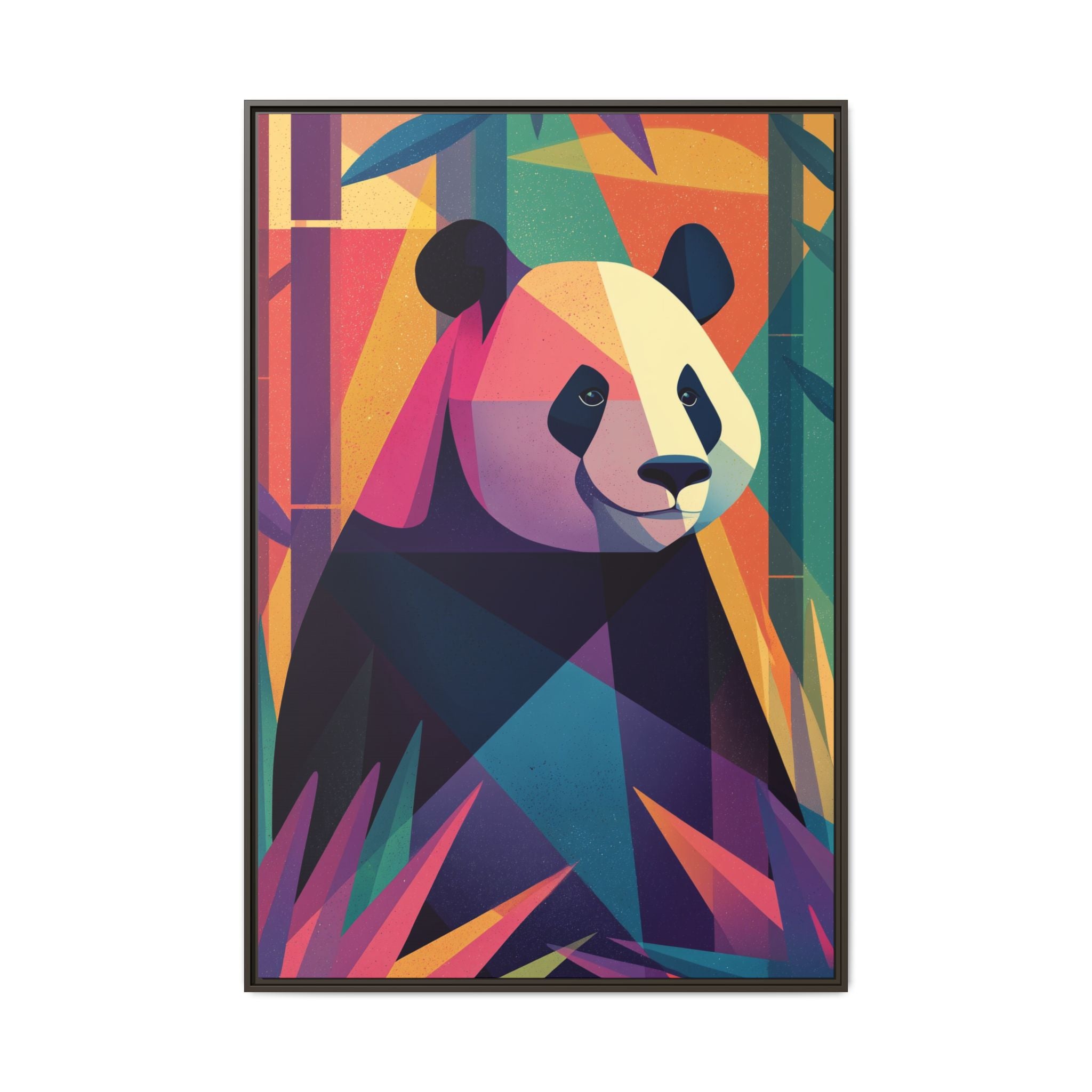 Geometric Panda Framed Print : Cubist Wildlife Portrait, Colorful Abstract Interpretation   |  Personalized & Custom Orders Available