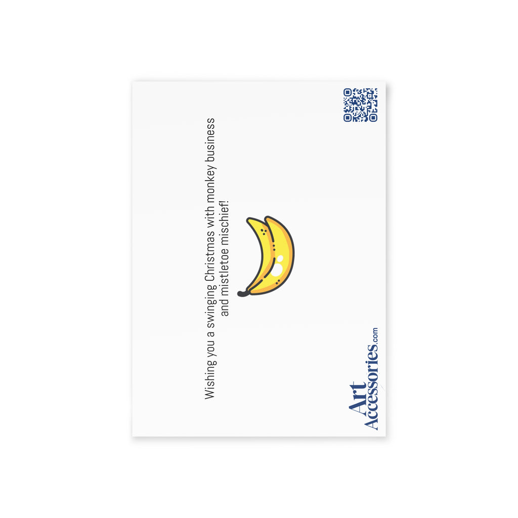 Festive Monkey Holiday Cards - Cute Two-Sided Christmas Greetings, Animal-Themed Greetings, Fun Holiday Stationery, Card Set, Seasonal Decor