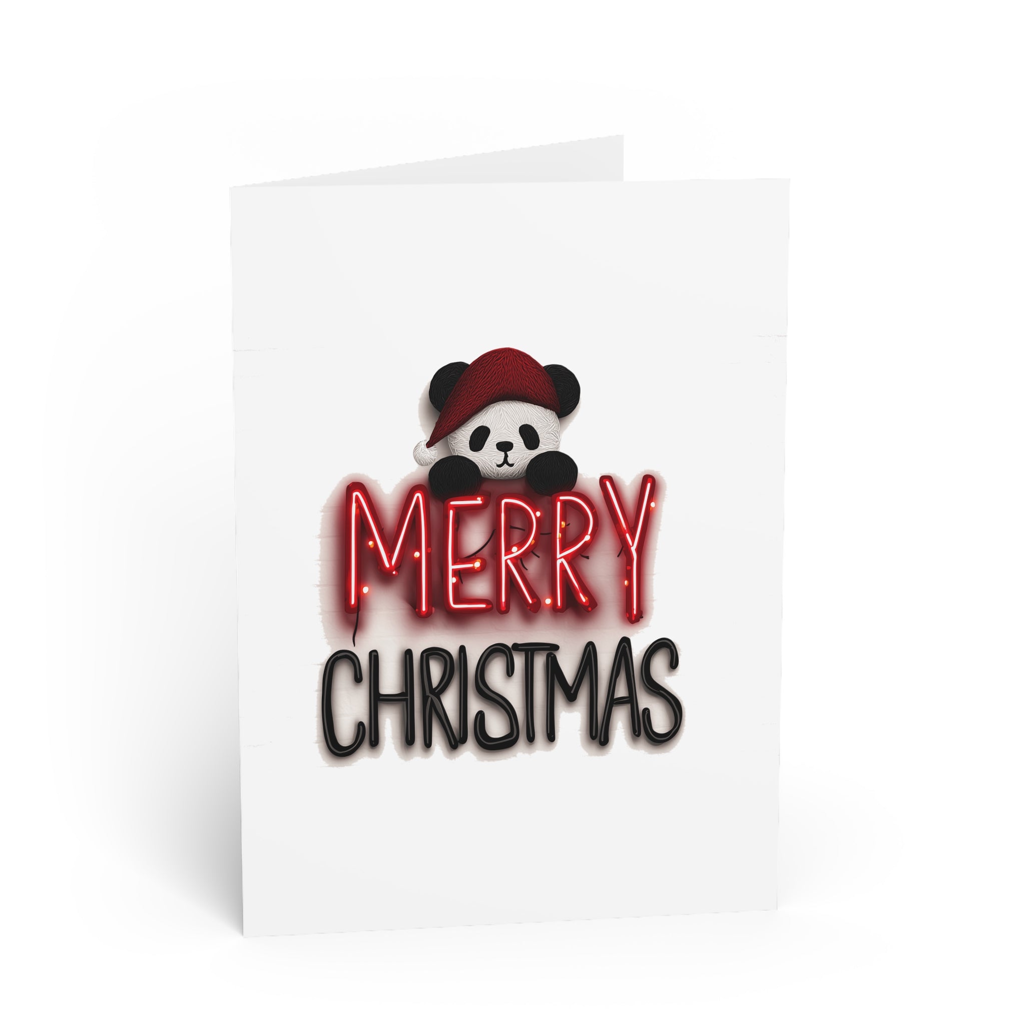 Panda Claus Christmas Cheer: Festive Holiday Graphic, Cartoon Character Greeting, Digital Art Illustration | Custom Orders Accepted