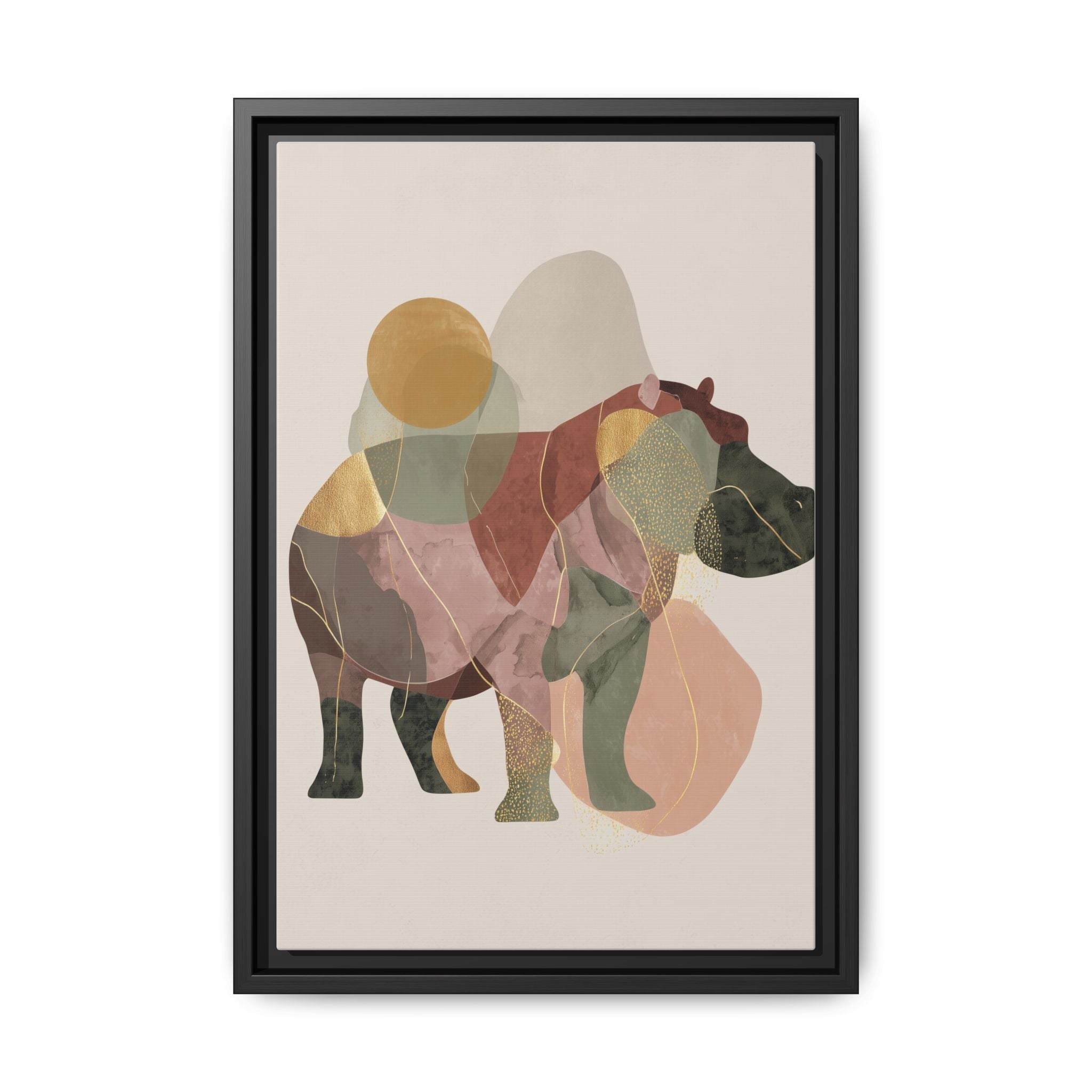 Geometric Hippo: Abstract Animal Art, Modern Watercolor Shapes   |  Personalized & Custom Orders Available