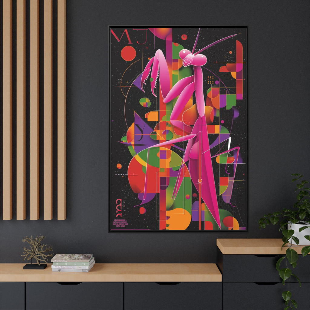 Geometric Mantis Framed Print : Starry Night Abstract, Graphic Design Poster   |  Personalized & Custom Orders Available