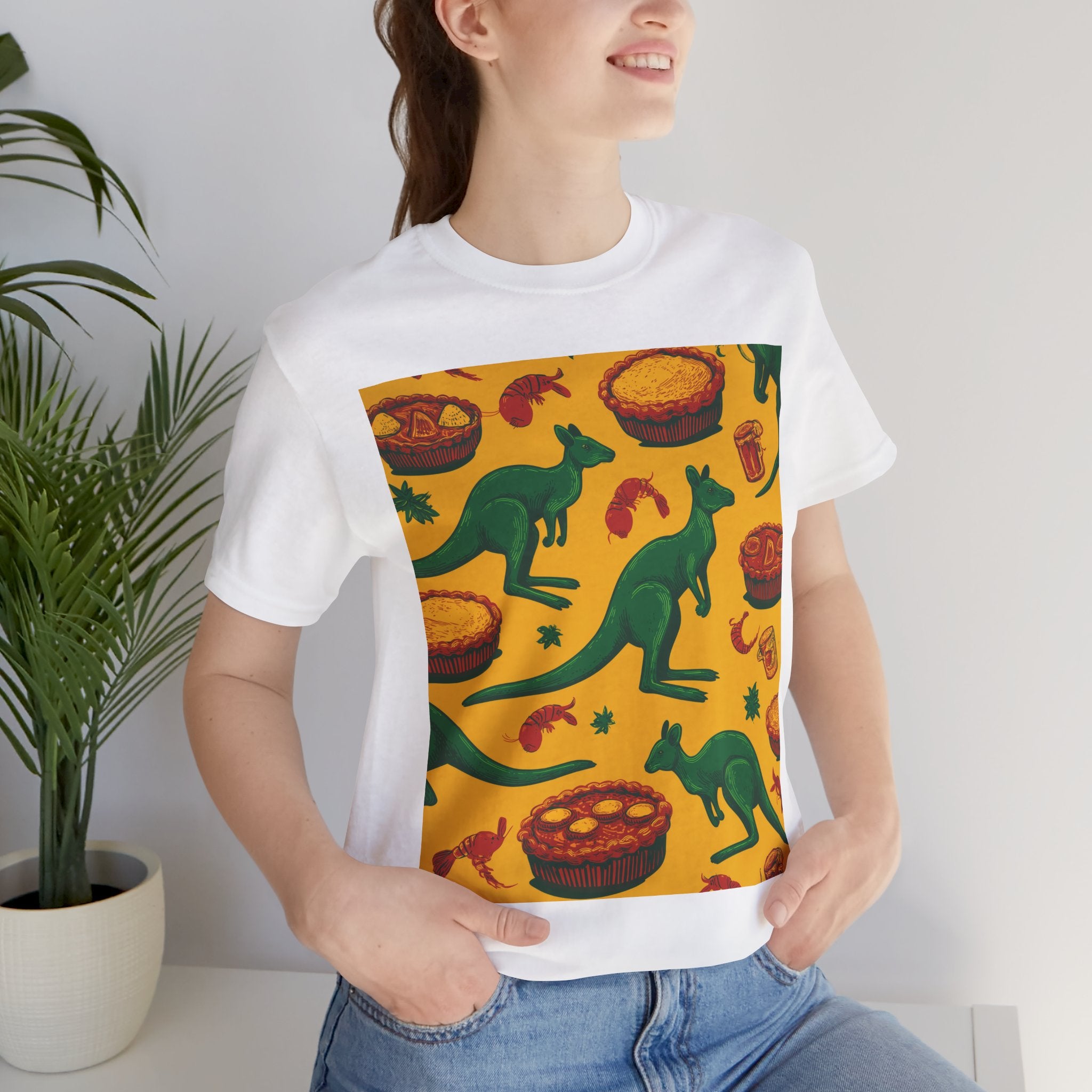 Australian Kangaroo Tee, Unisex Comfort T-Shirt, Casual Wear, Animal Lover Gift, Unique Graphic Tee, Summer Apparel, Travel Shirt