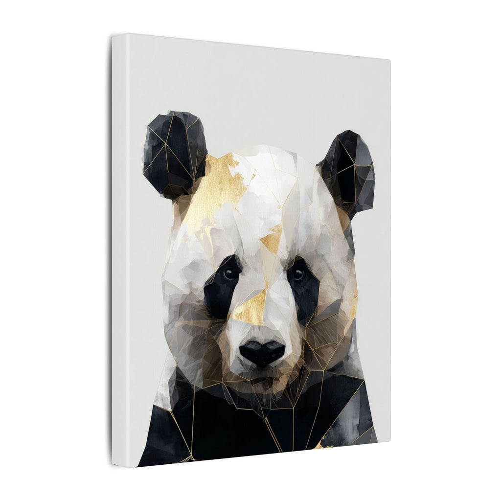 Geometric Panda: Low Poly Art, Contemporary Wildlife Portrait, Metallic Triangular Design   |  Personalized & Custom Orders Available