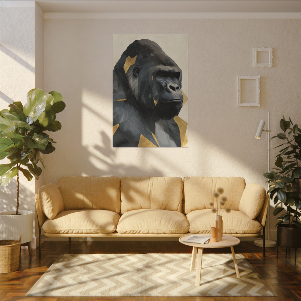 Fractured Primate: Geometric Gorilla Portrait, Low-Poly Animal Art, Modern Wildlife Visualization   |  Personalized & Custom Orders